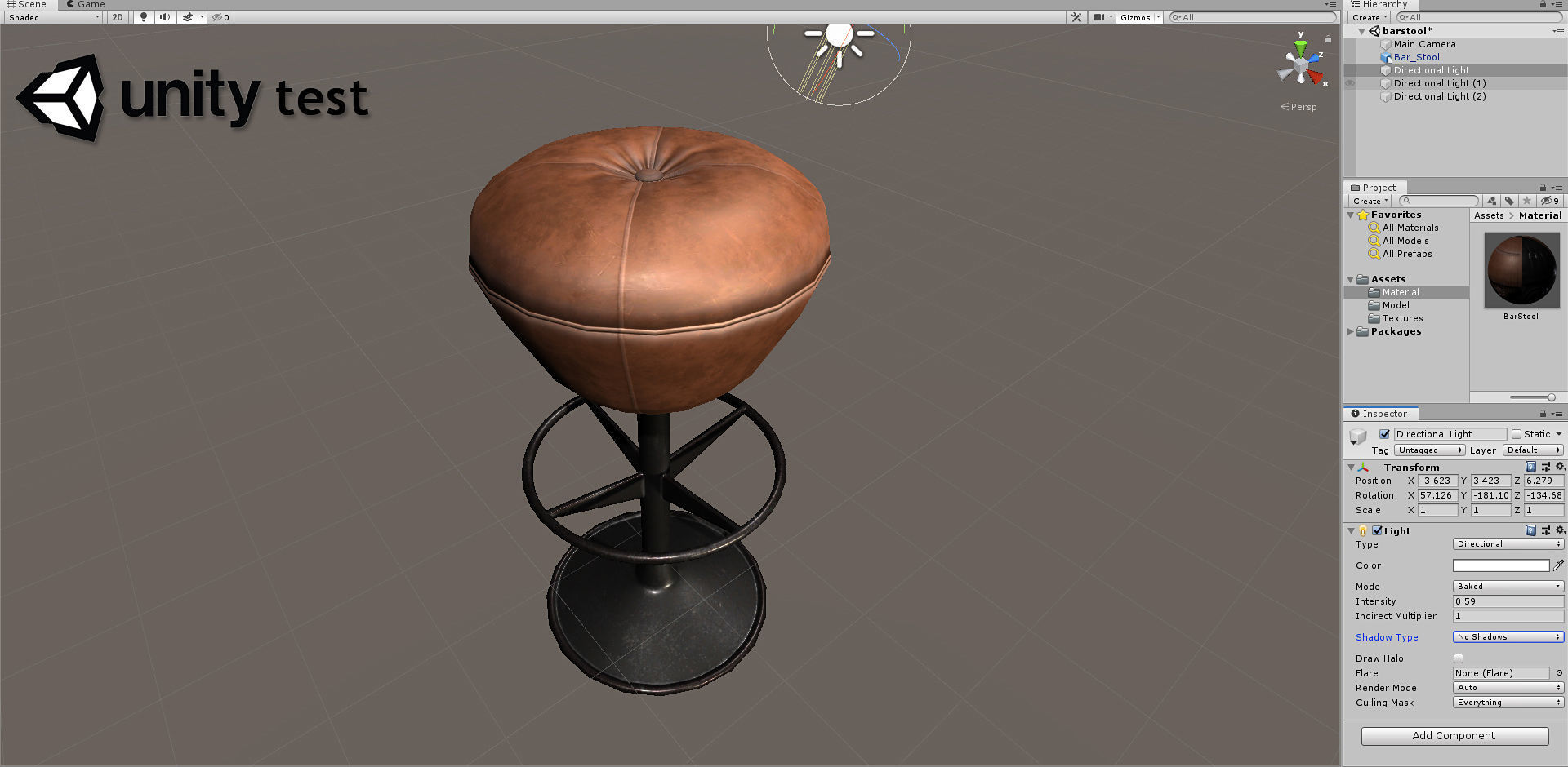 3D model Bar Stool Gameready VR / AR / lowpoly CGTrader