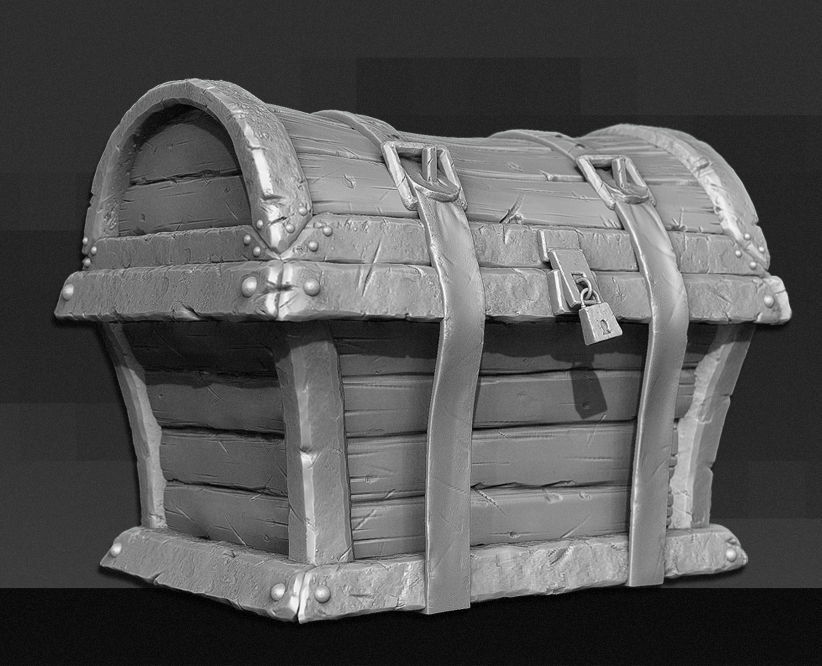 3D Treasure Chest - High Poly