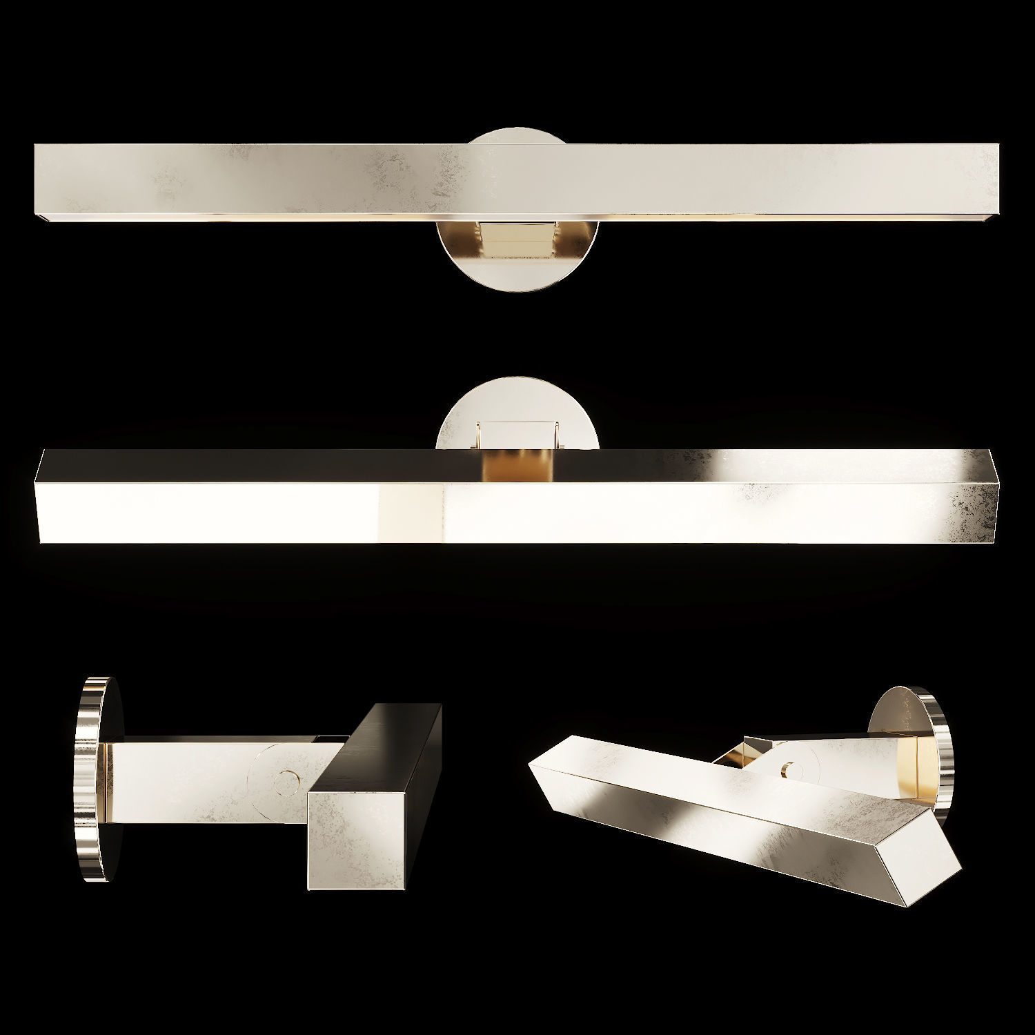 3D Restoration Hardware CANNELE PICTURE LIGHT Nickel