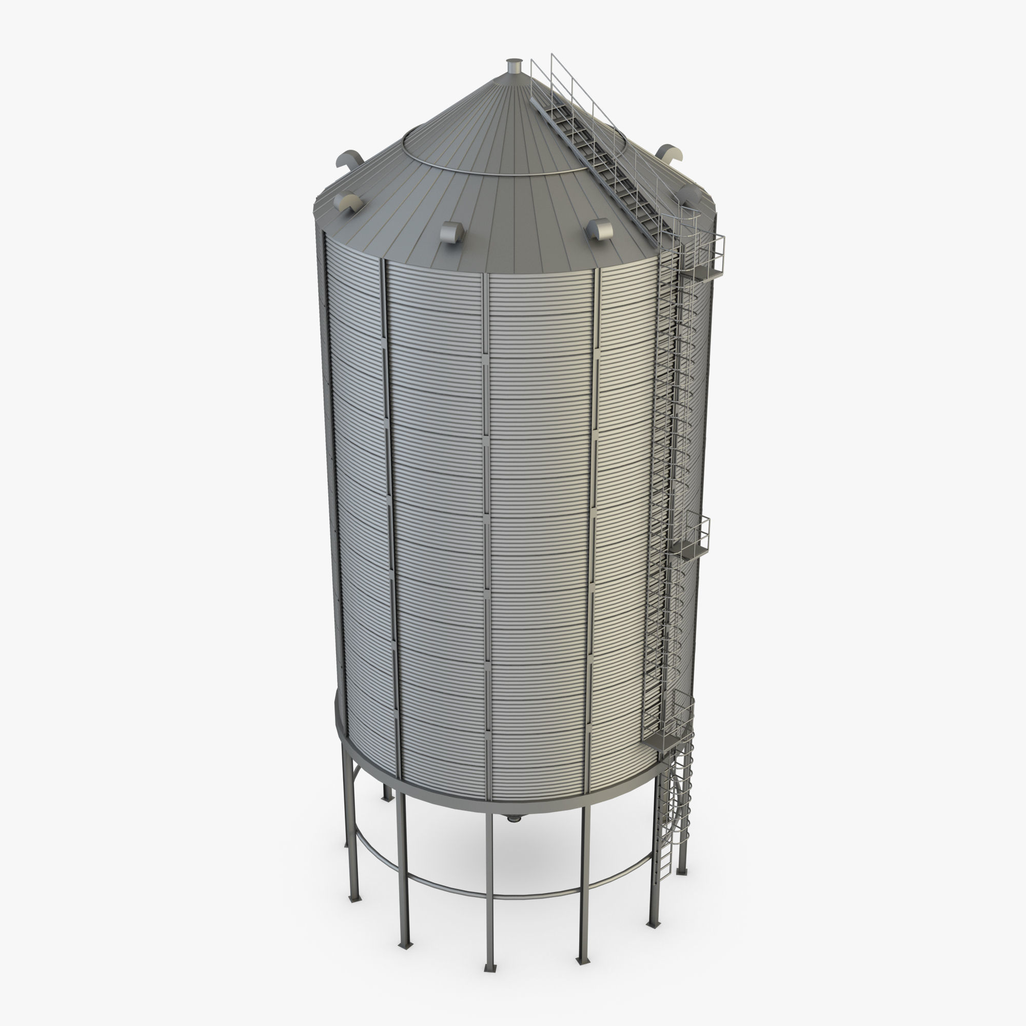 Grain Silo 3D model CGTrader