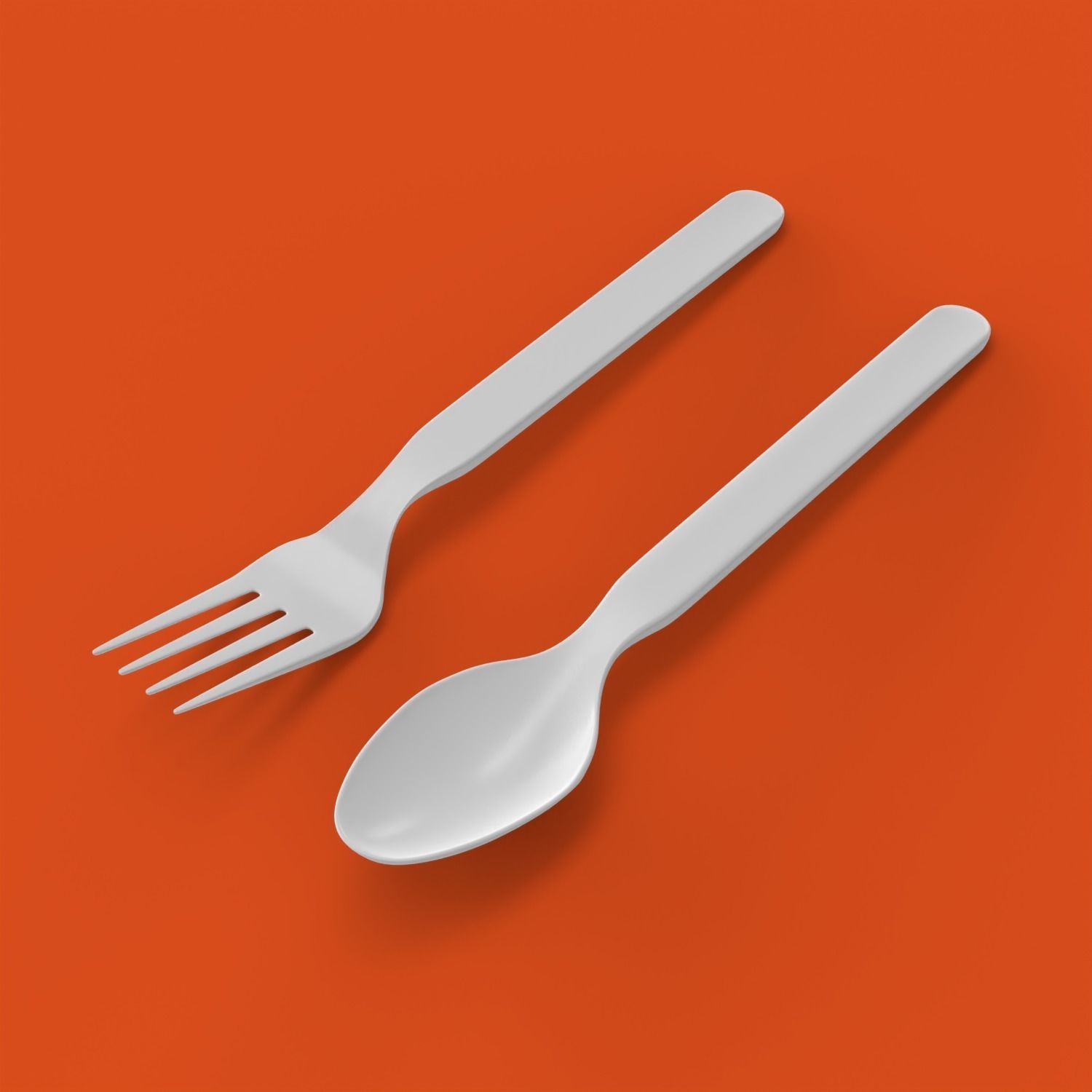 Plastic fork and spoon 3D model CGTrader
