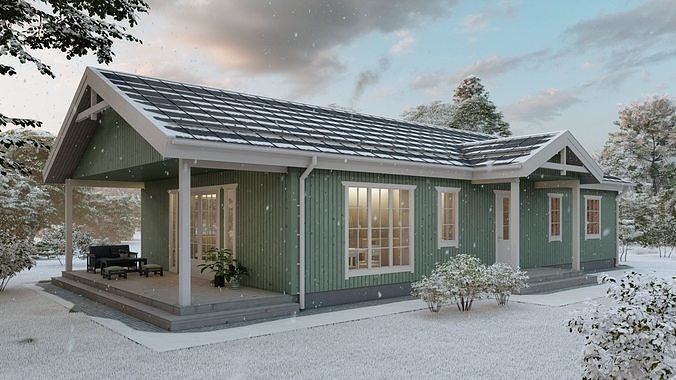 Scandinavian house archicad22 sketchup lumion10 3D model rigged | CGTrader