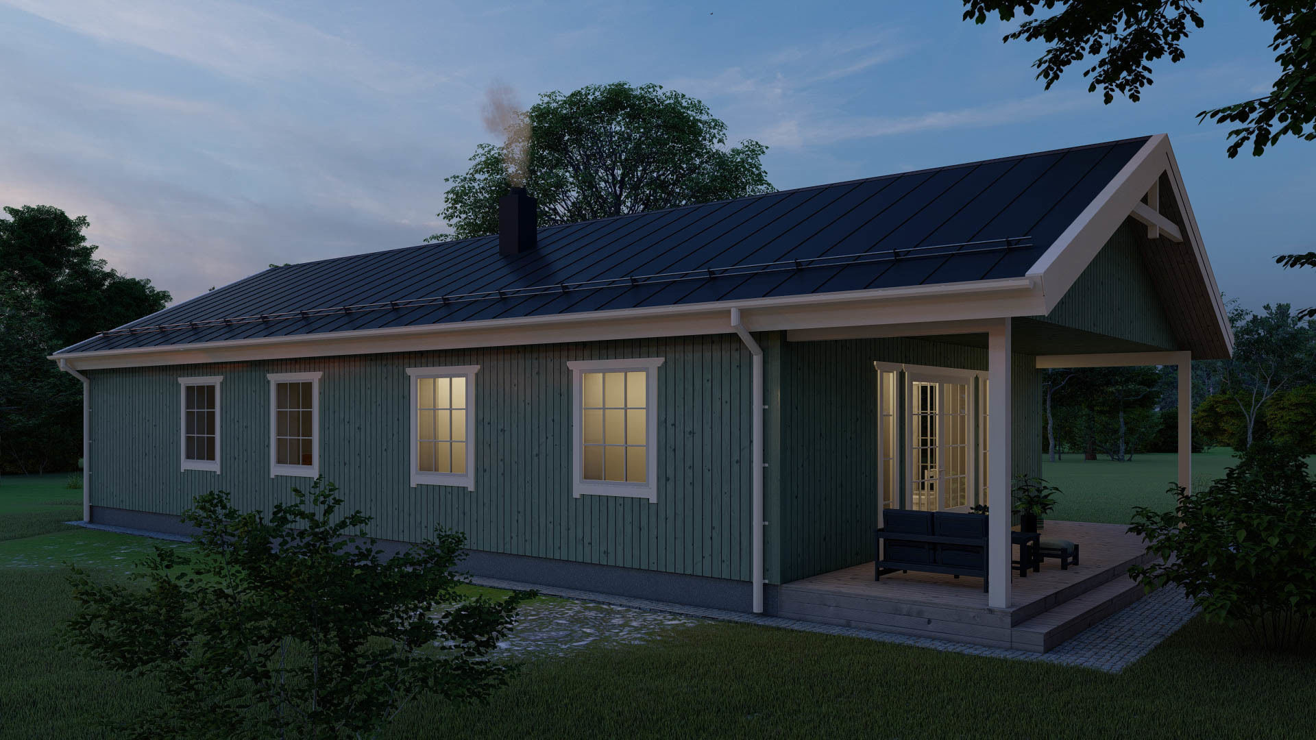 Scandinavian house archicad22 sketchup lumion10 3D model rigged | CGTrader