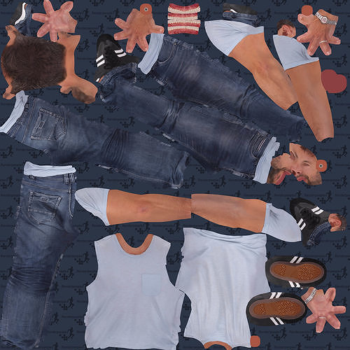 adam animated man free Texture | CGTrader