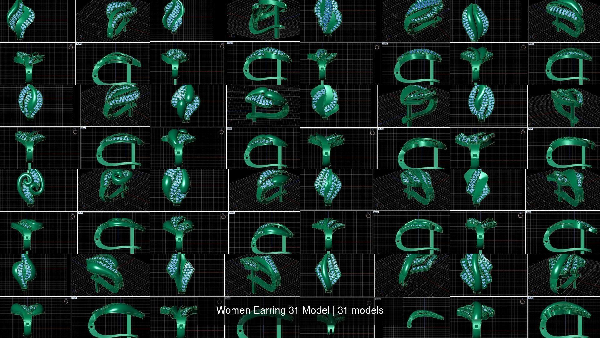 Women Earring 31 Model 3DM File