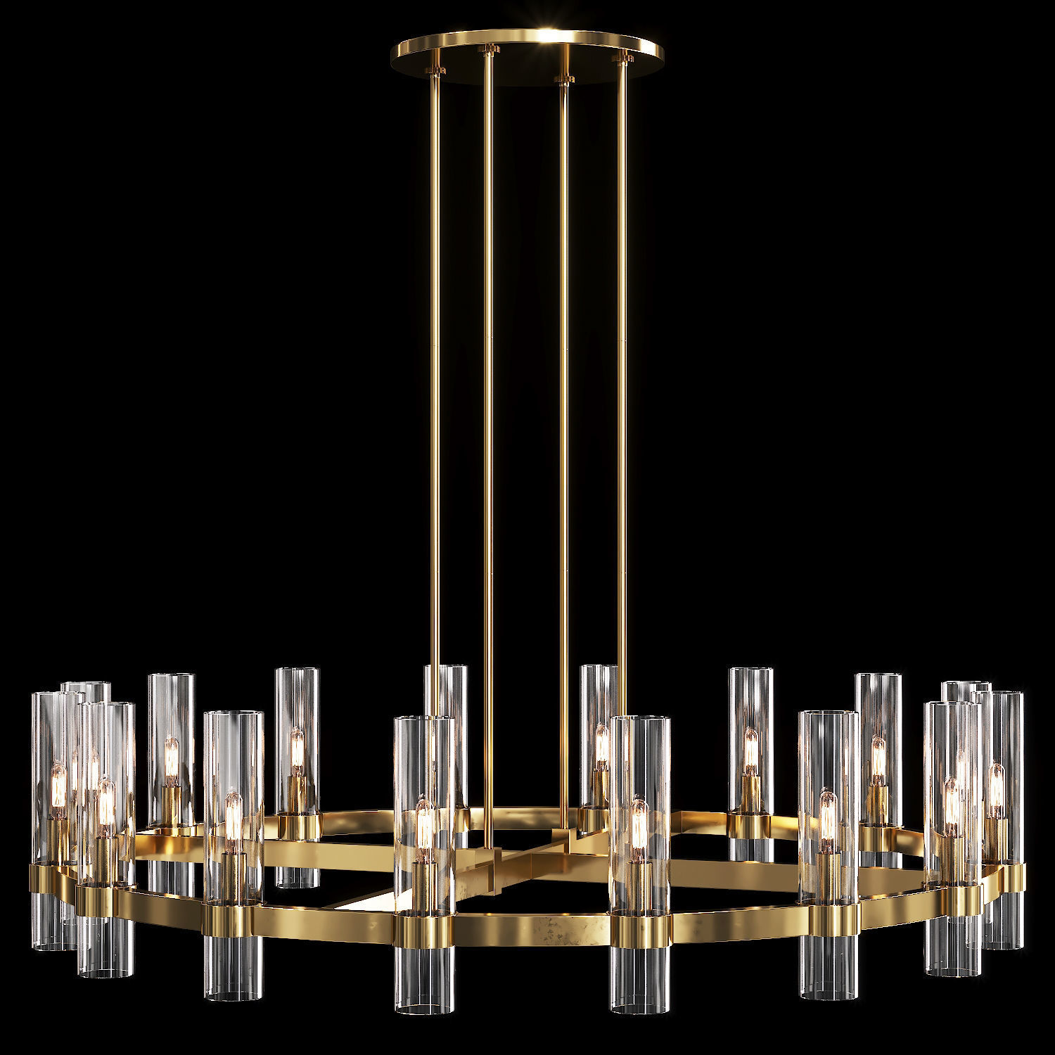 Restoration Hardware RAVELLE ROUND CHANDELIER 48 Brass 3D model CGTrader