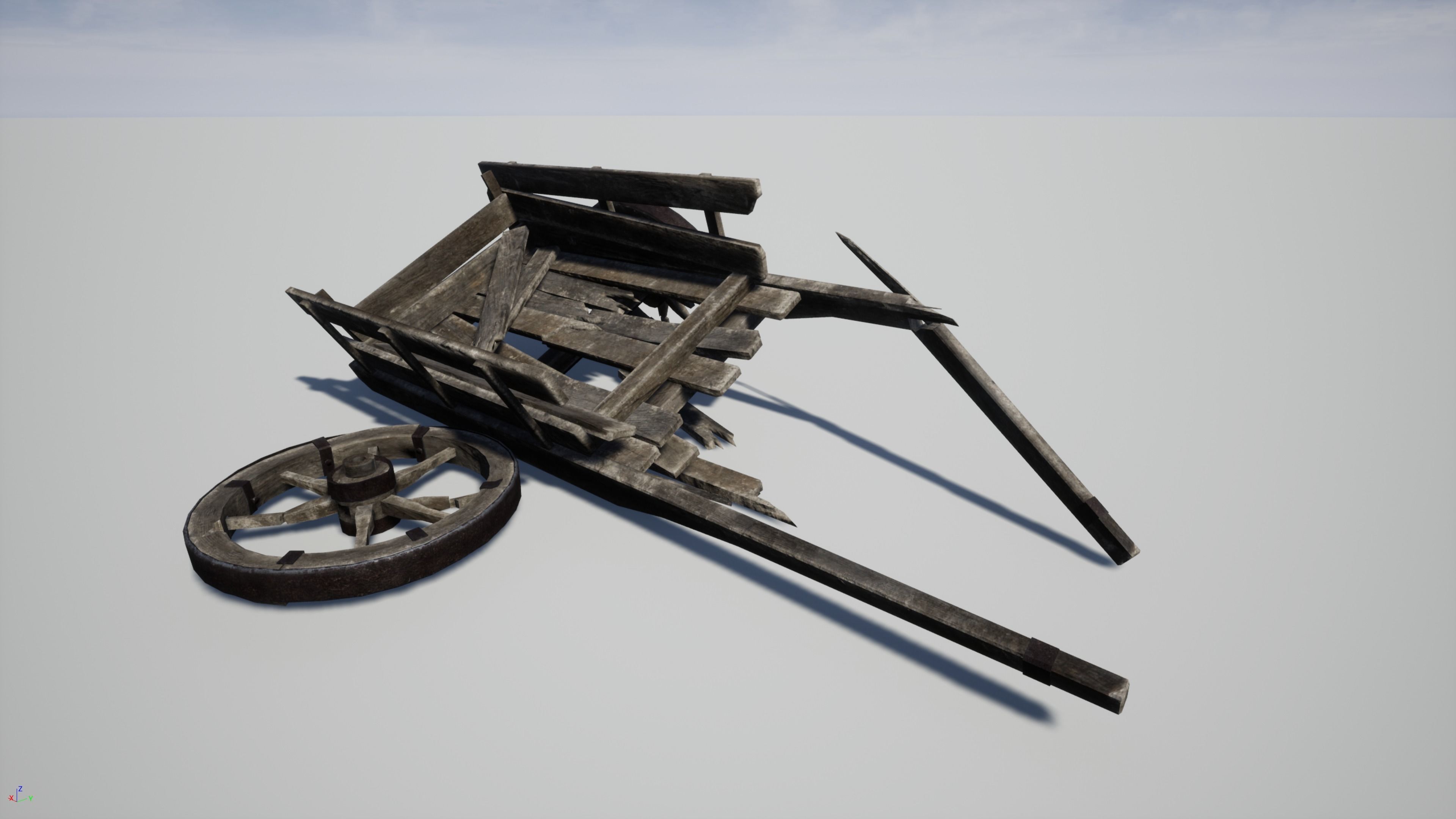 3D model Broken Cart VR / AR / lowpoly CGTrader