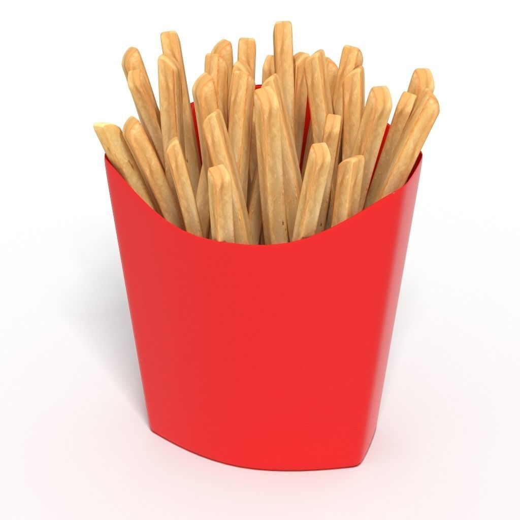 French Fries Hot chips Food Pack 3D