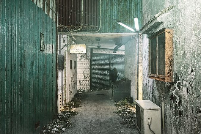 3d Model Tokyo Alley Vr Ar Low Poly Cgtrader