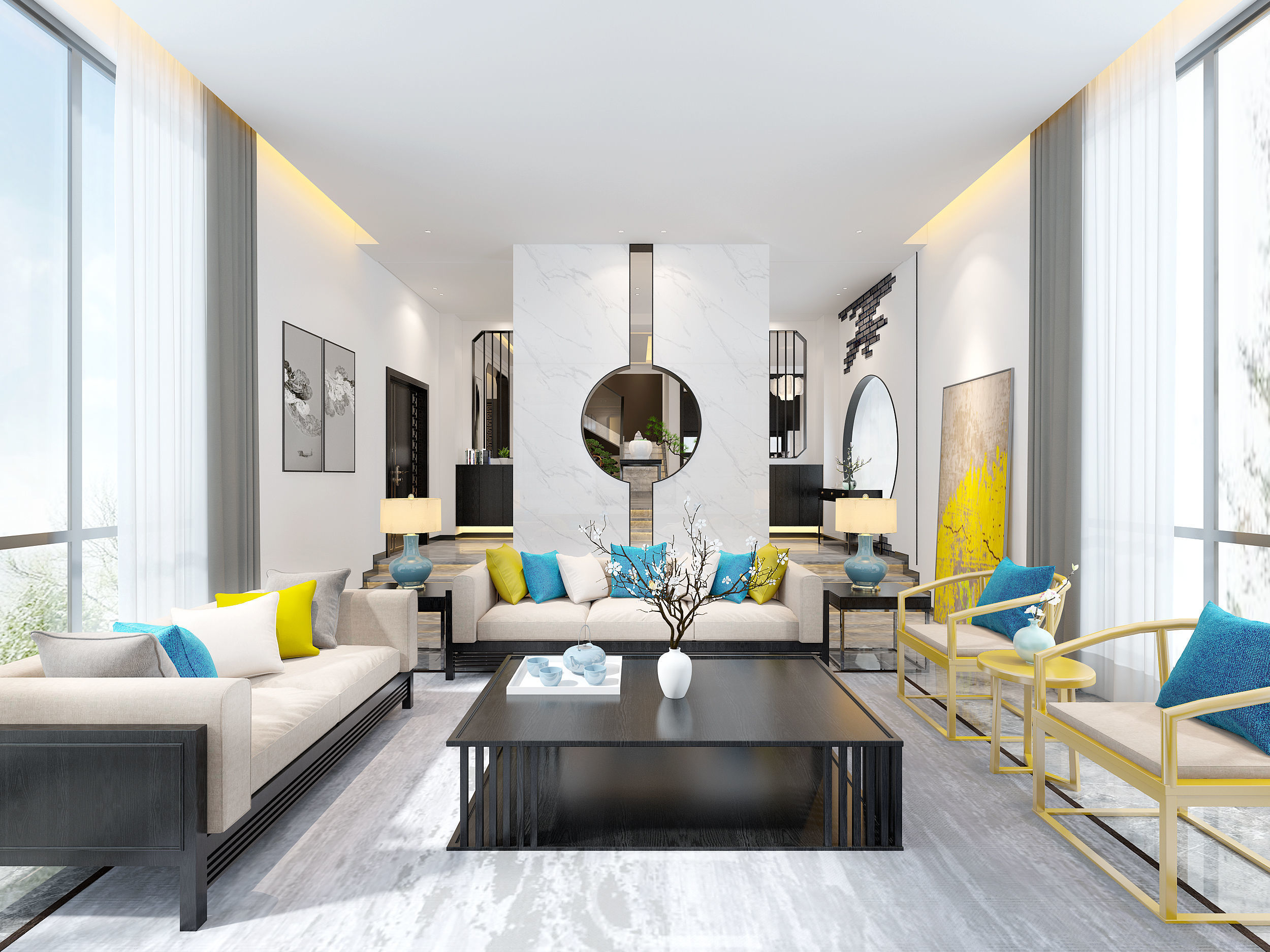 Model Of Modern European Style Living Room Model Of Modern European Style