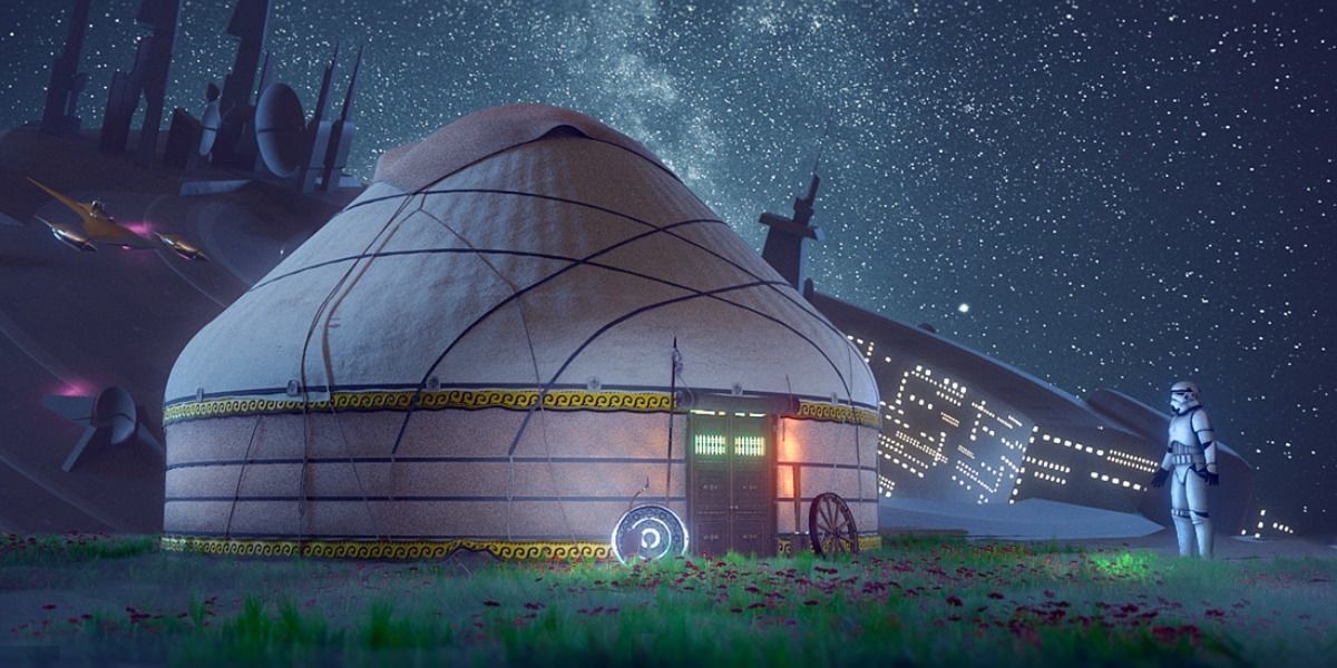 3D model of a yurt