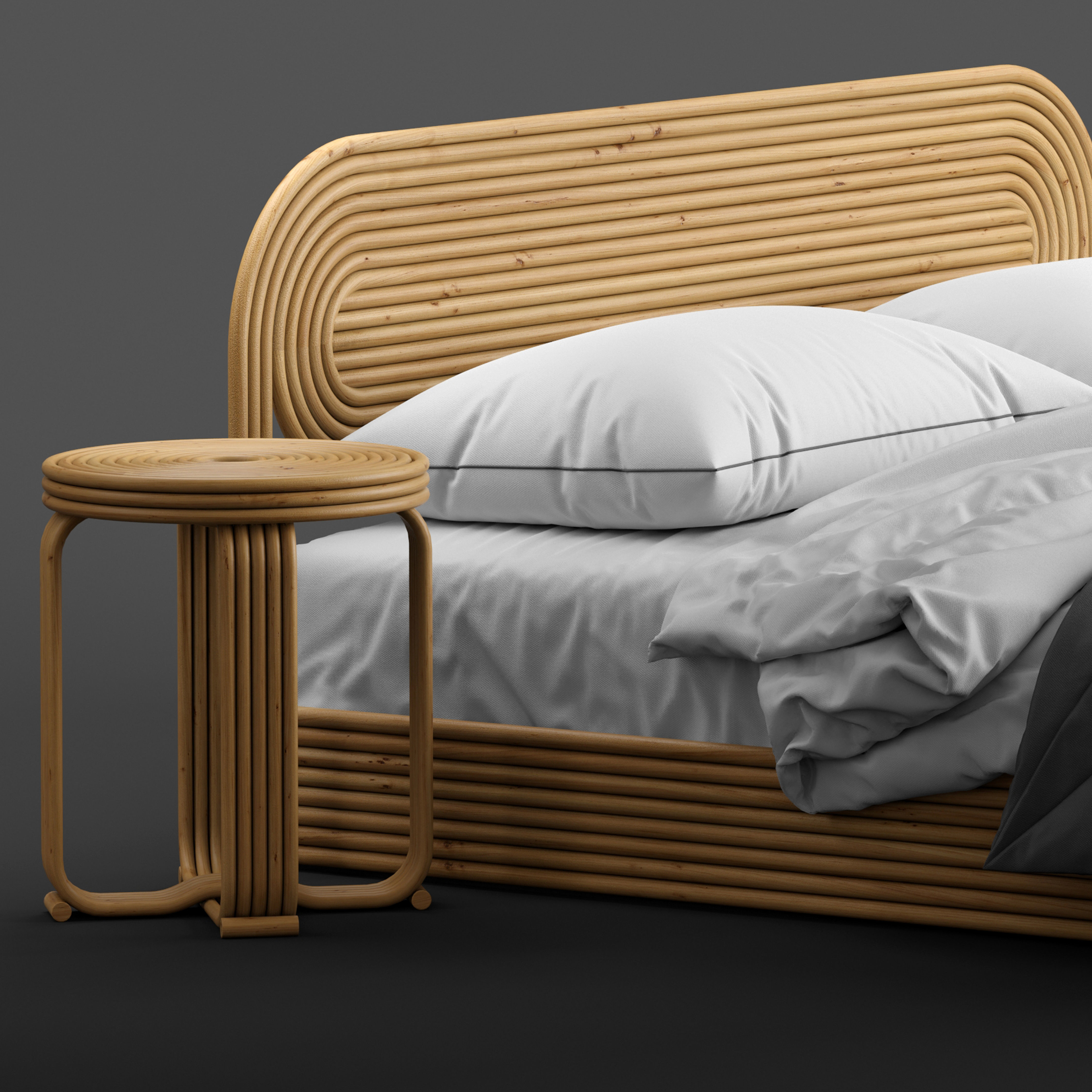 Ria rattan bed 3D model CGTrader