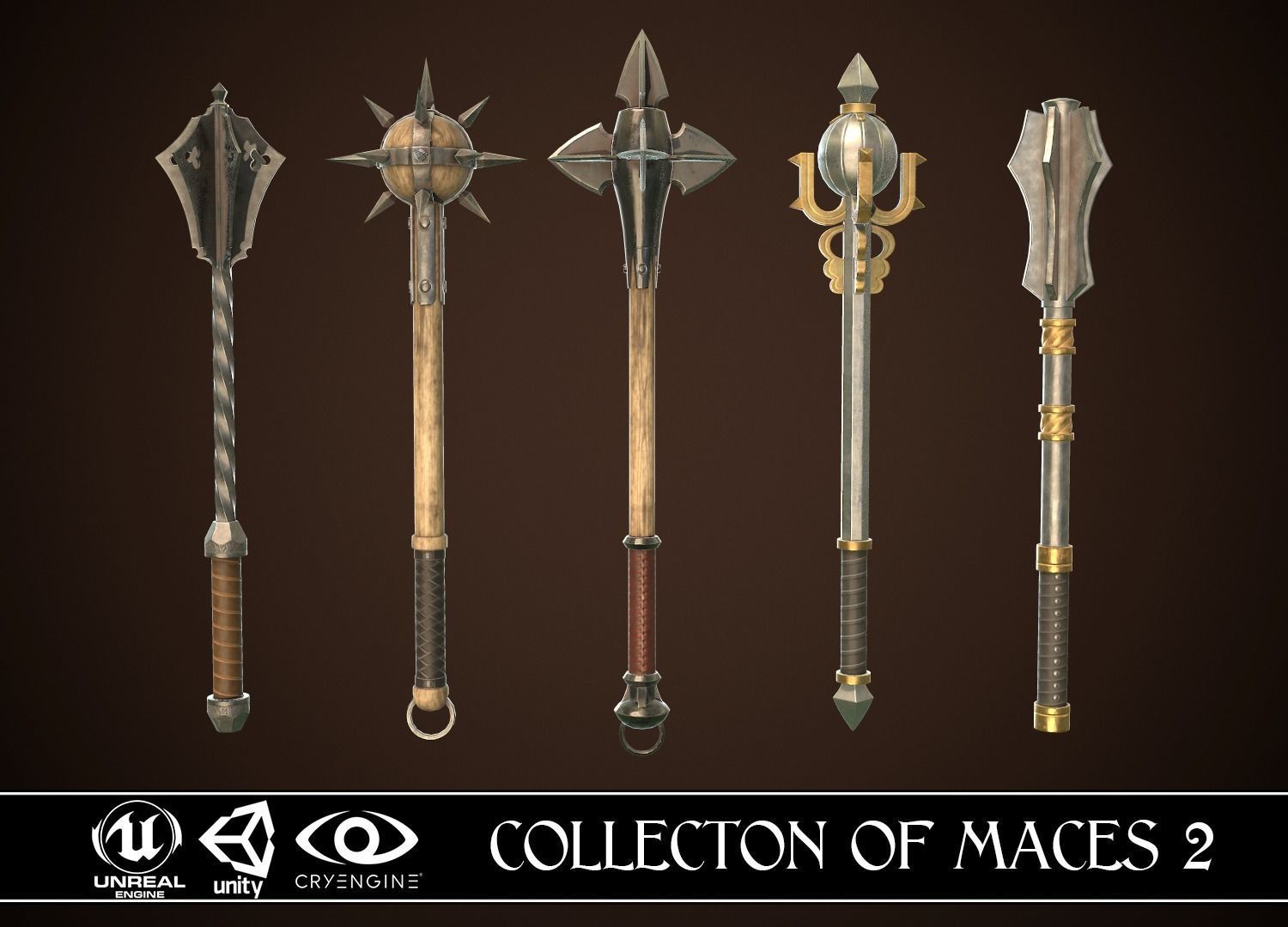 Collection of Maces 2 VR / AR / lowpoly CGTrader