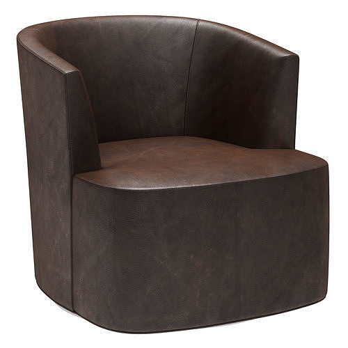 3d Restoration Hardware Arden Leather Swivel Chair