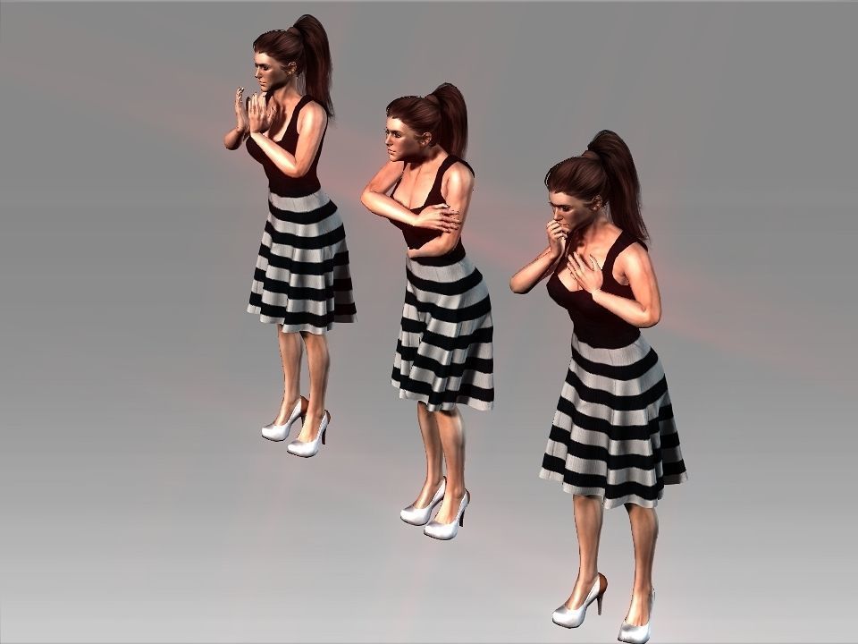 Cold female motion collection 3D model animated | CGTrader