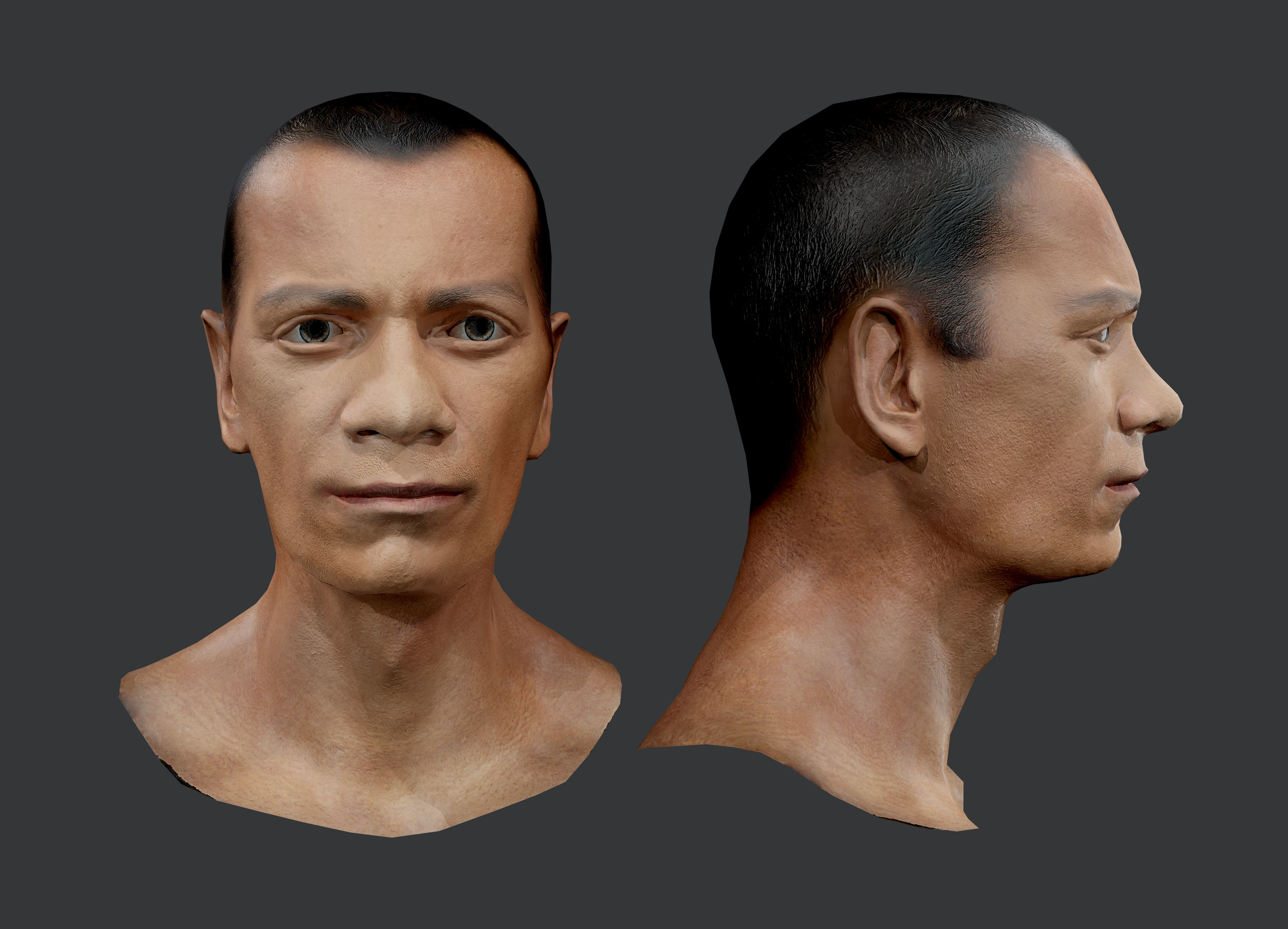 Male Human Character Head Game Ready 03