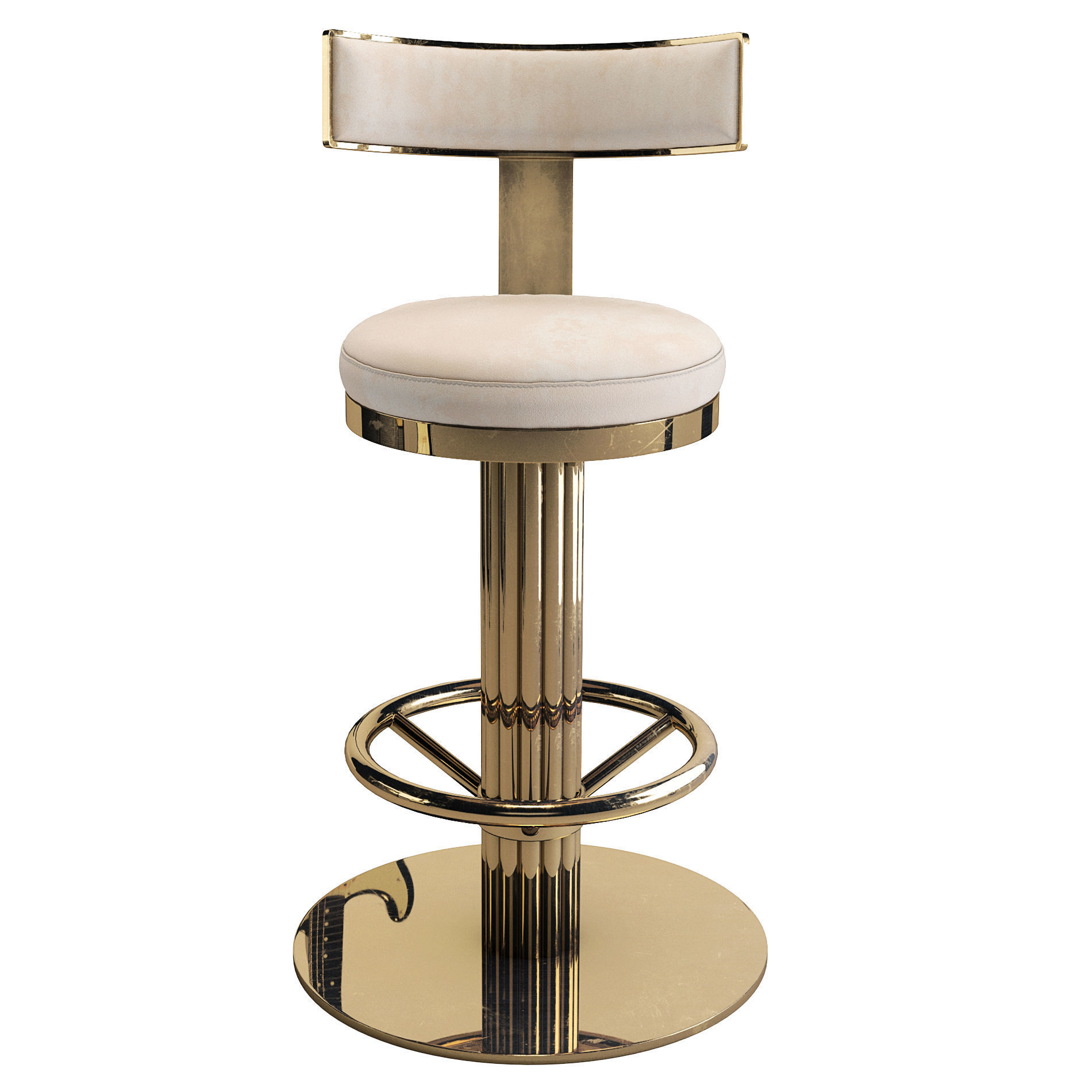 Oscar Swivel Gold Counter Chair 3D model CGTrader