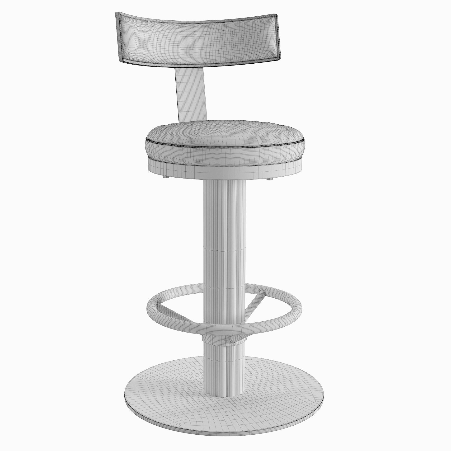 Oscar Swivel Gold Counter Chair 3D model CGTrader