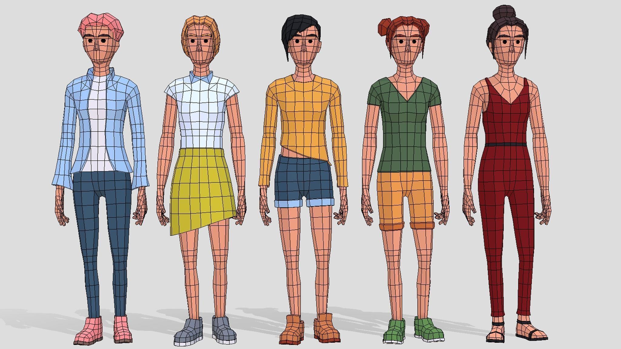 3D model Low Poly Characters VR / AR / low-poly rigged animated | CGTrader