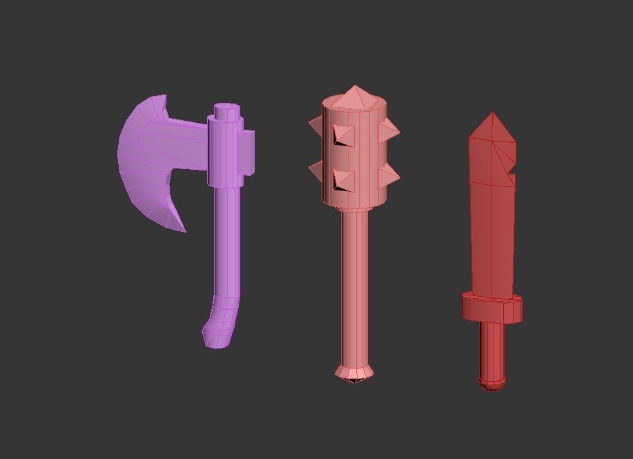 weapons axe sword mace free VR / AR / lowpoly 3D model CGTrader