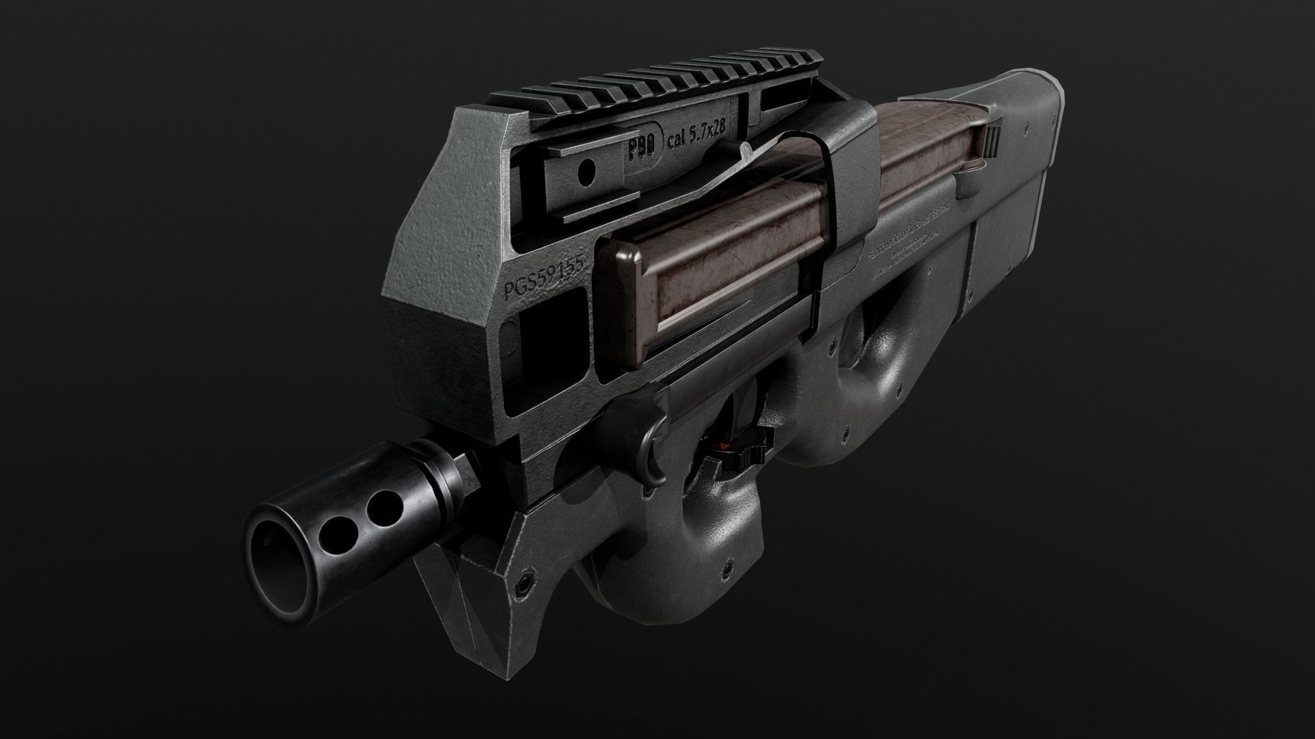 3D model FN P90 Sub Machine Gun VR / AR / low-poly | CGTrader