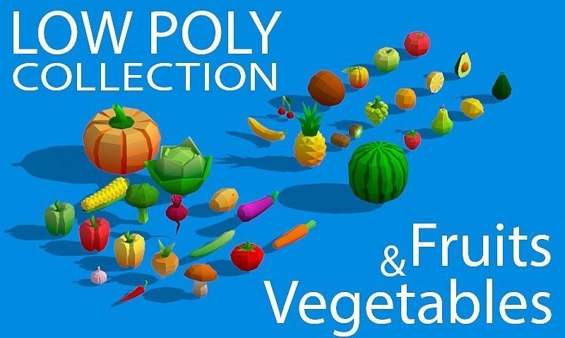 Low Poly Collection - Fruits And Vegetables