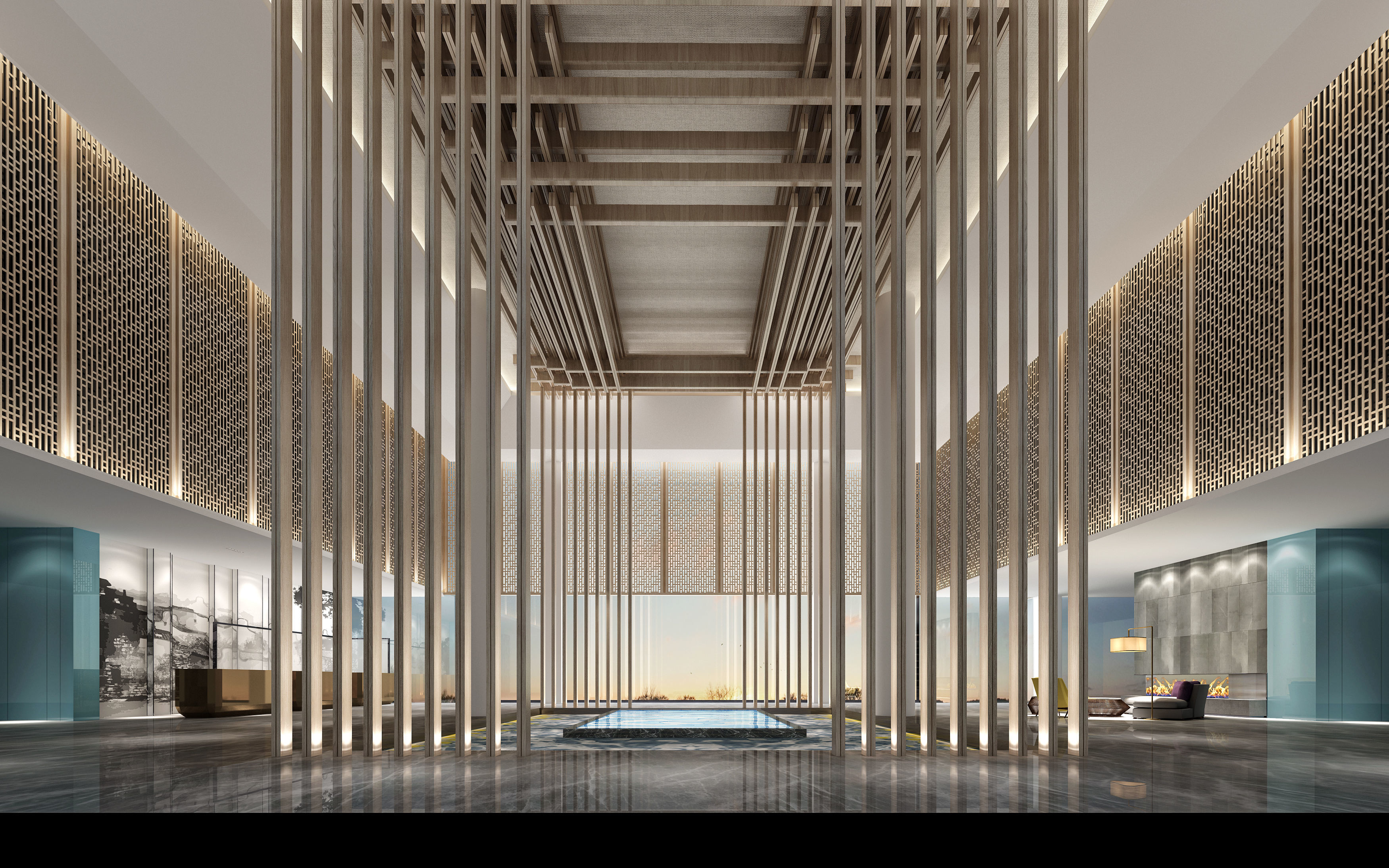 hotel lobby 3D model
