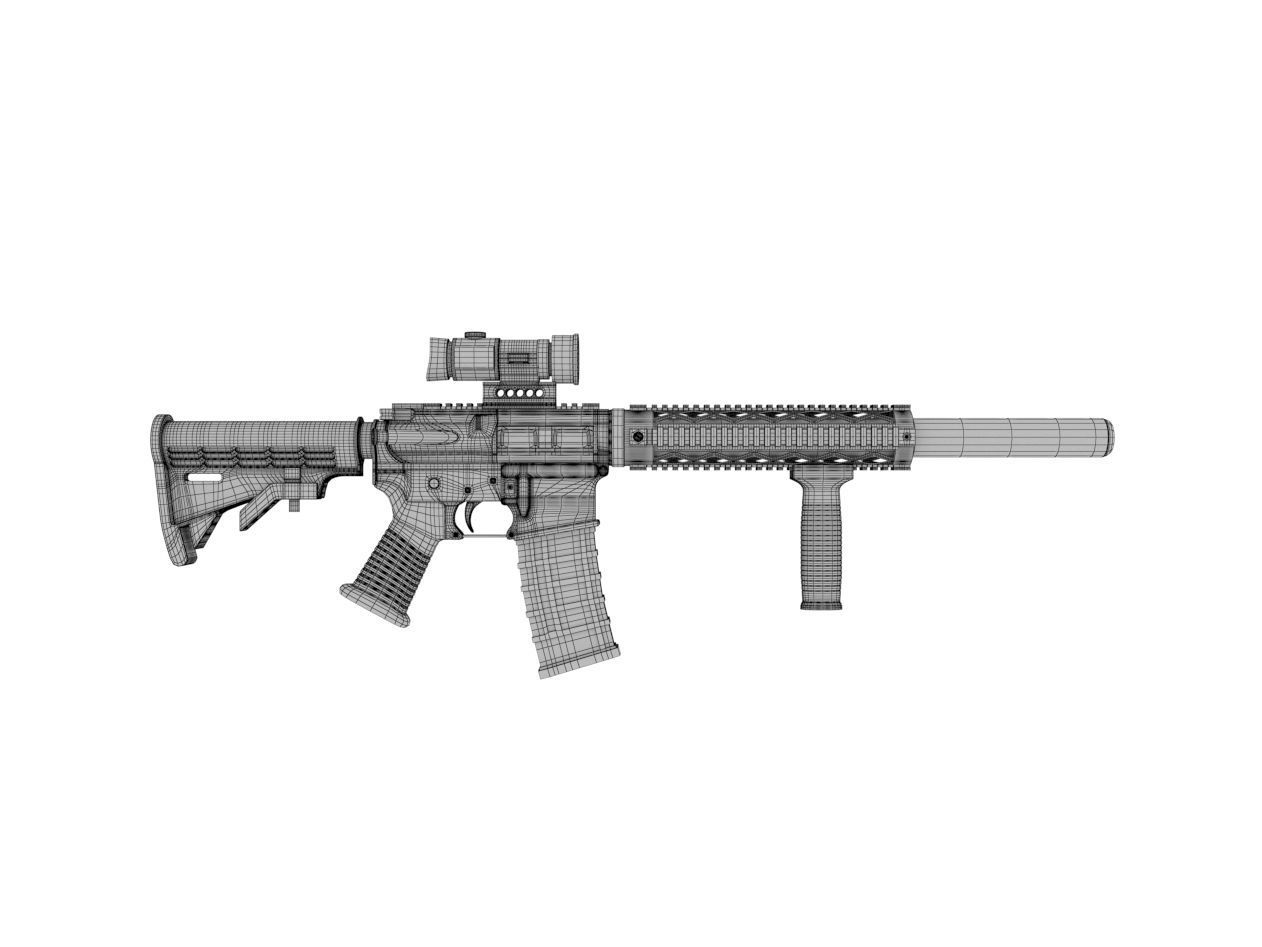 M4 rifle gun machine weapon 3D model | CGTrader