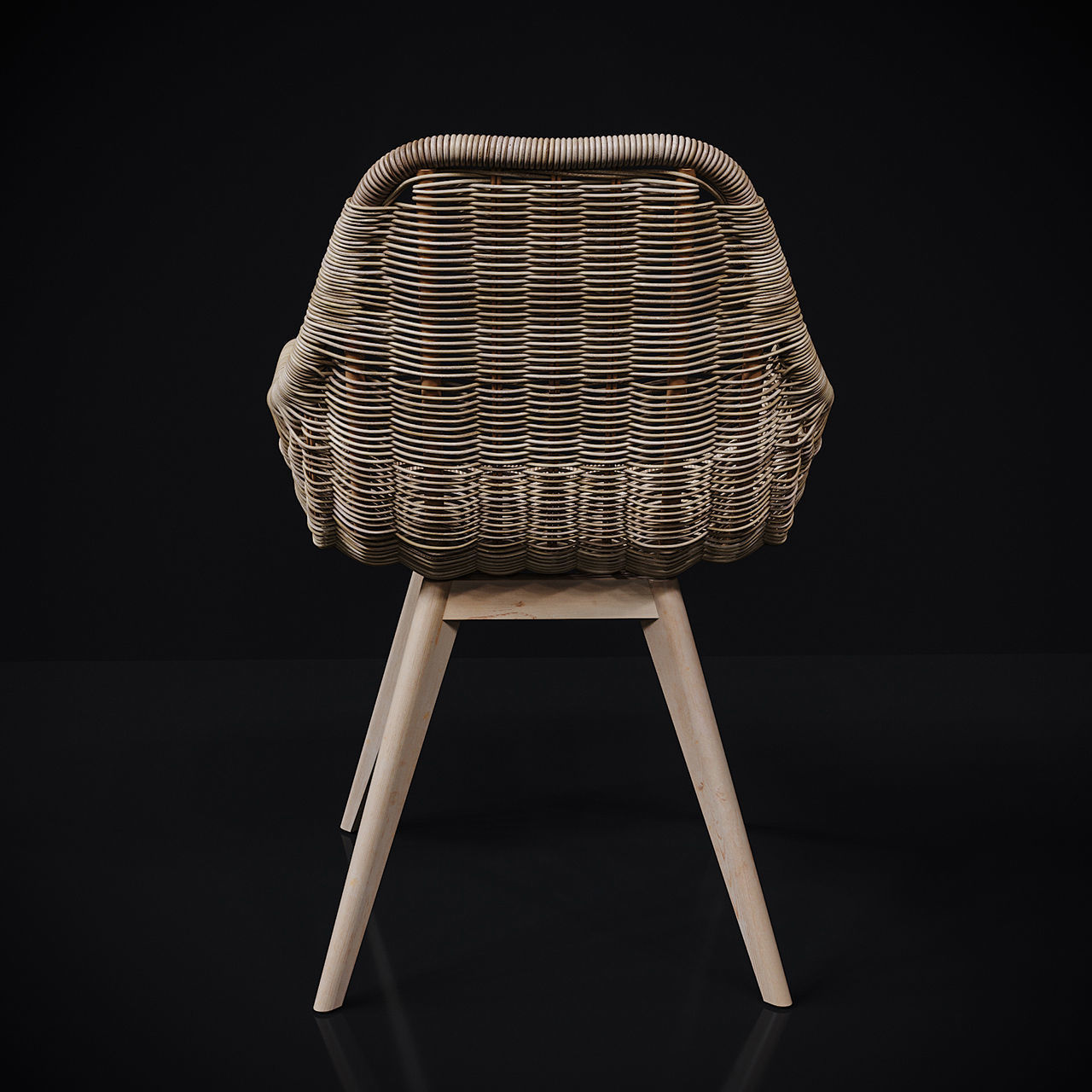 RATTAN DINING CHAIR WITH ARMS 3D model CGTrader