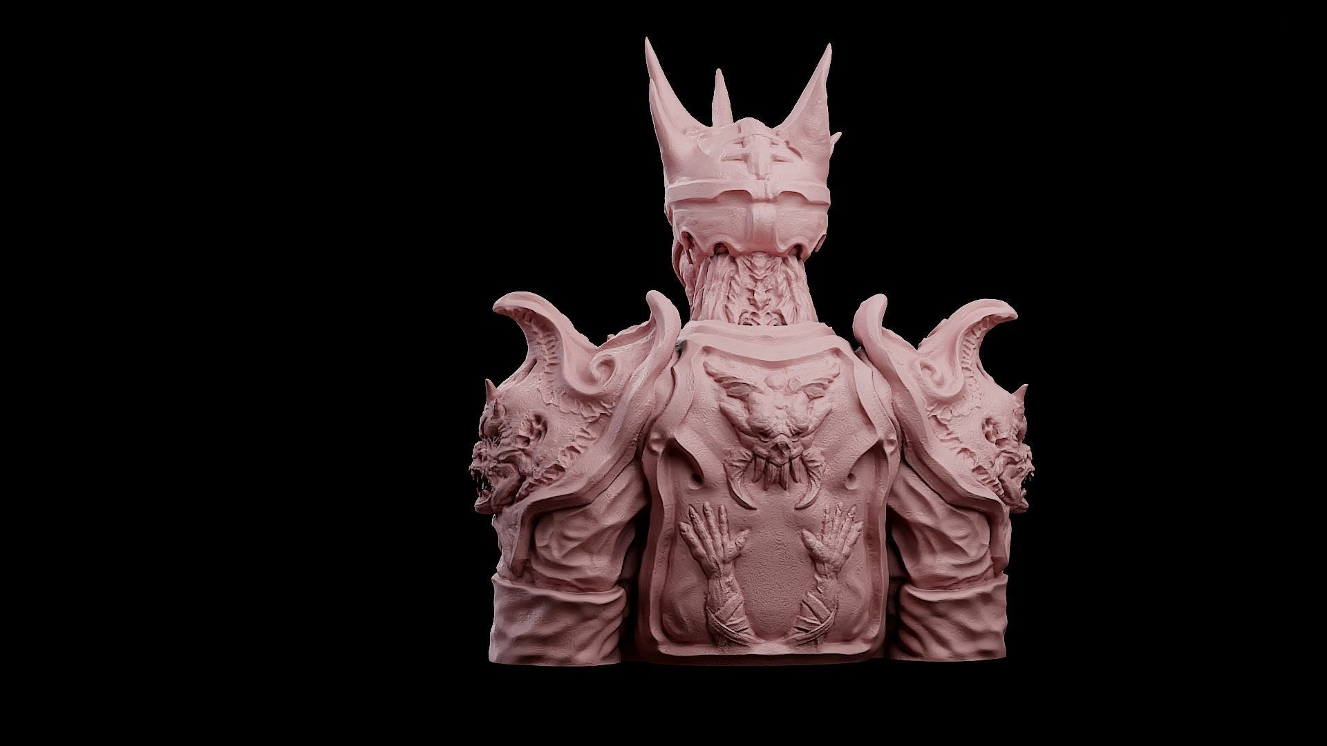 Corrupted king fantasy character bust 3D model 3D printable CGTrader