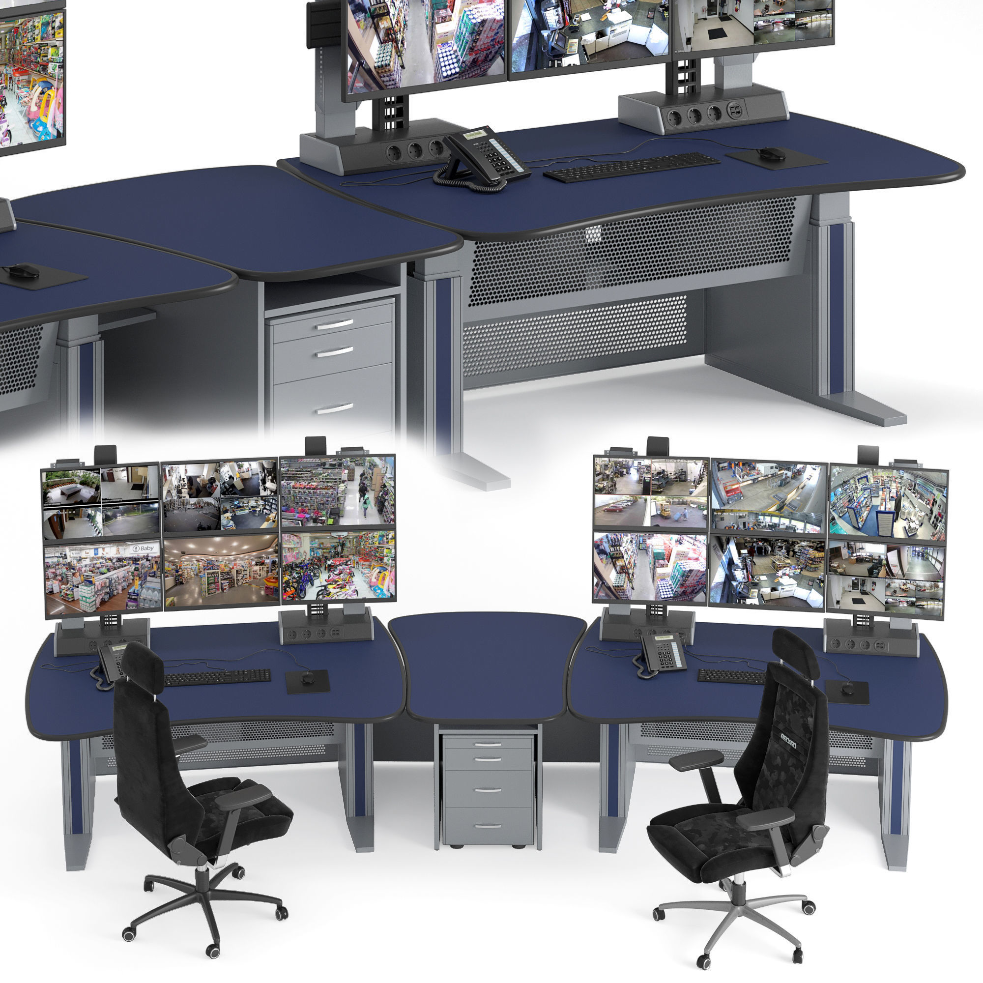 Vertiv Knurr Ergocon Control Room Infrastructure 3D model CGTrader