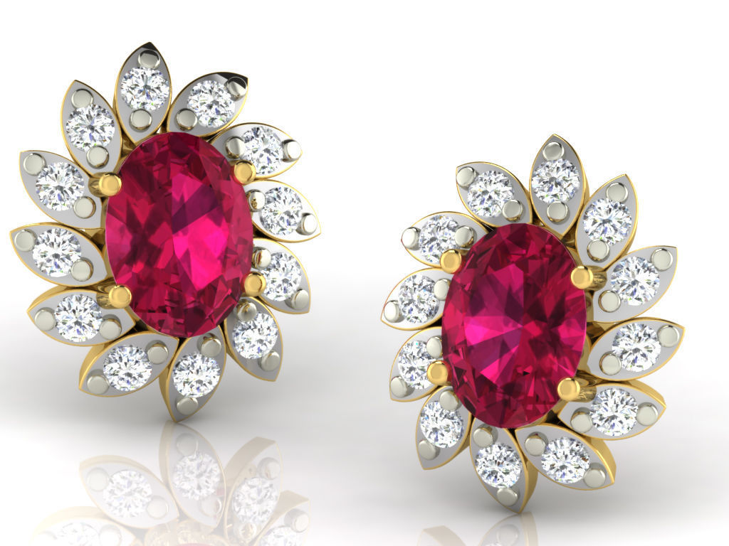 Women earrings 3dm render detail