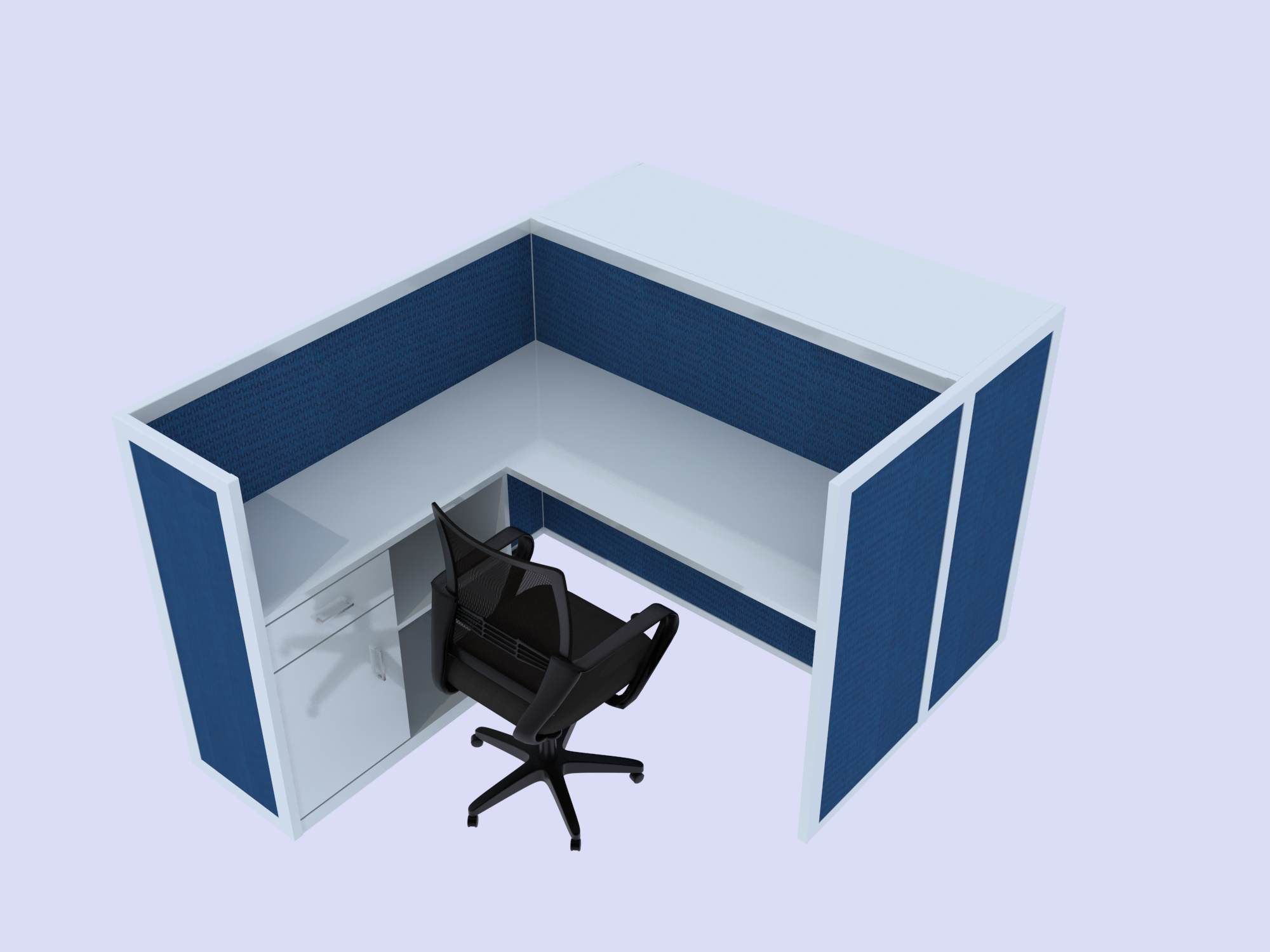 double Workstation 3D model CGTrader