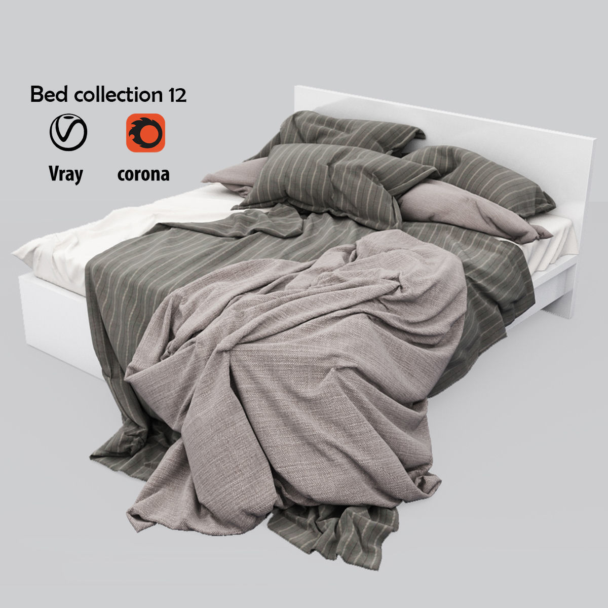 Bed collection 12 3D model CGTrader