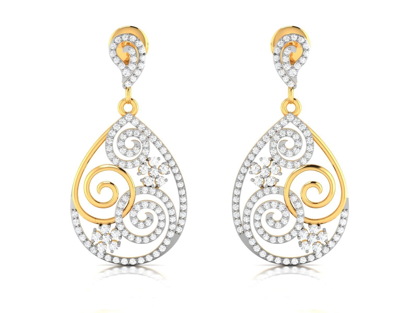 Women earrings 3dm render detail