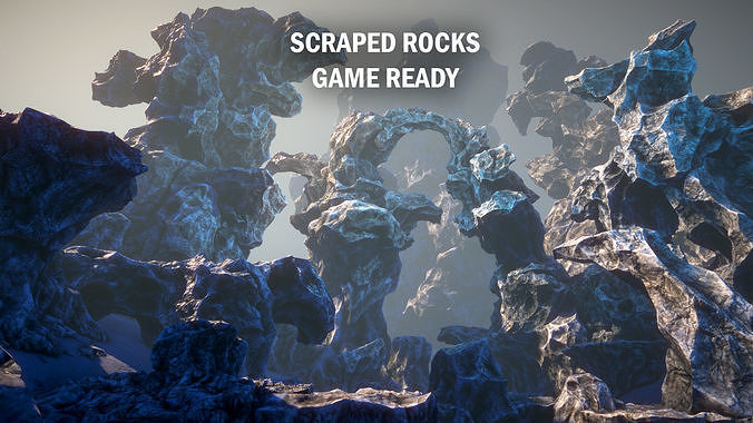 3D model Scraped rocks VR / AR / low-poly | CGTrader