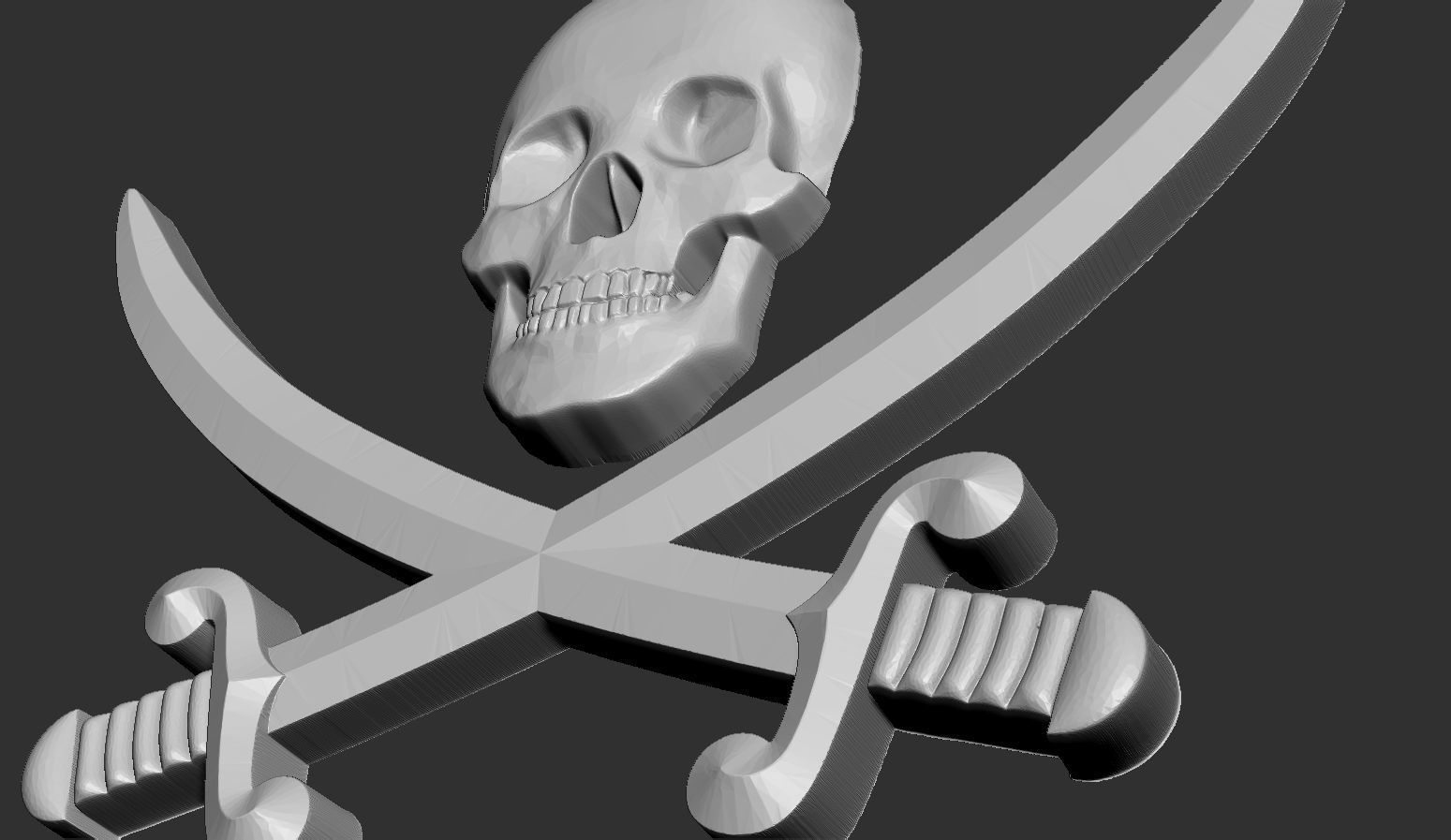 Skull and swords 3D model 3D printable | CGTrader