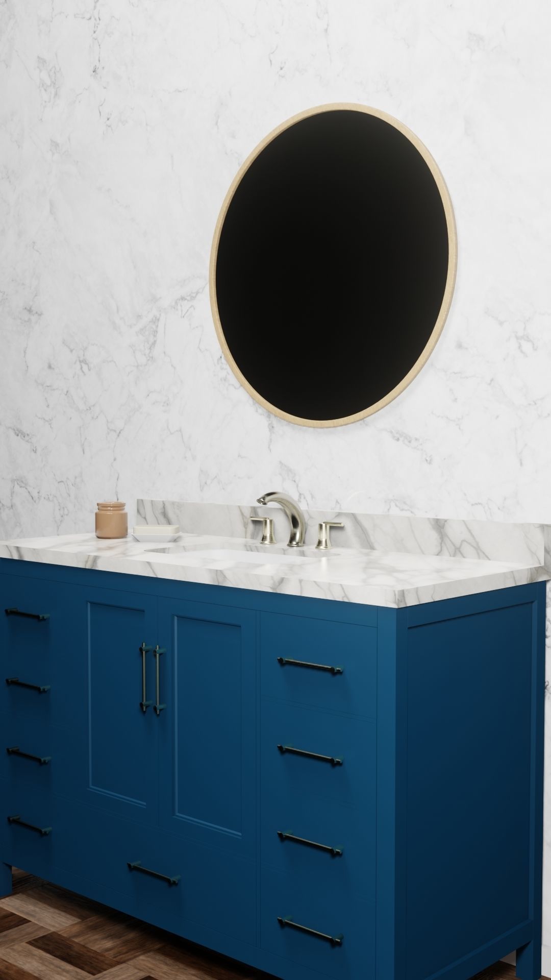Kendall Blue Bathroom Vanity 48 Inch 3D model CGTrader