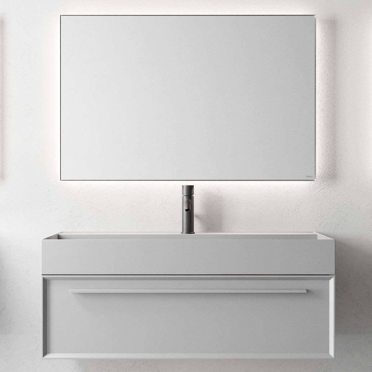 3D model Falper 7 0 Set 2 Wallmounted vanity unit with drawers VR / AR