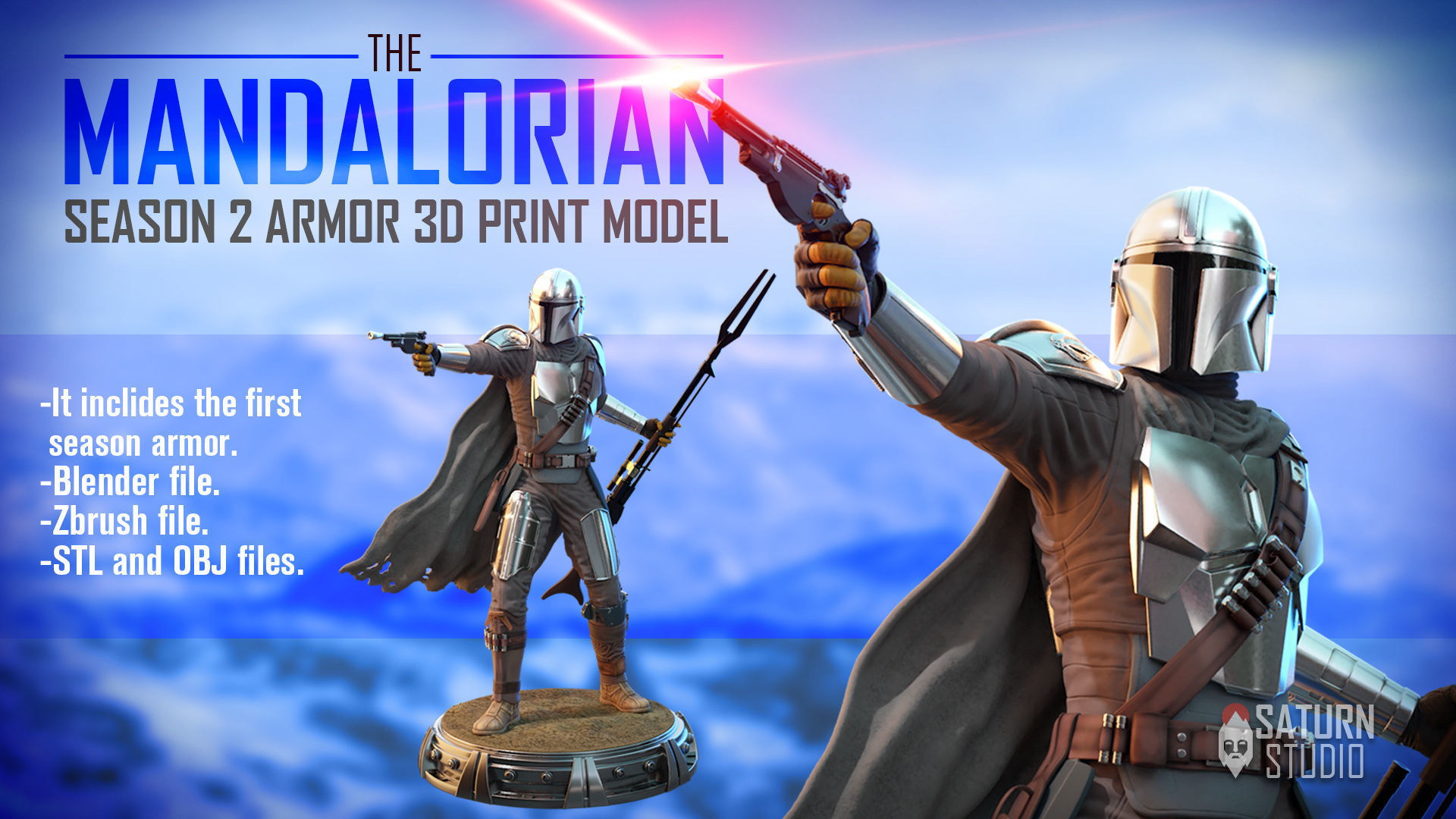 The mandalorian 3d print model