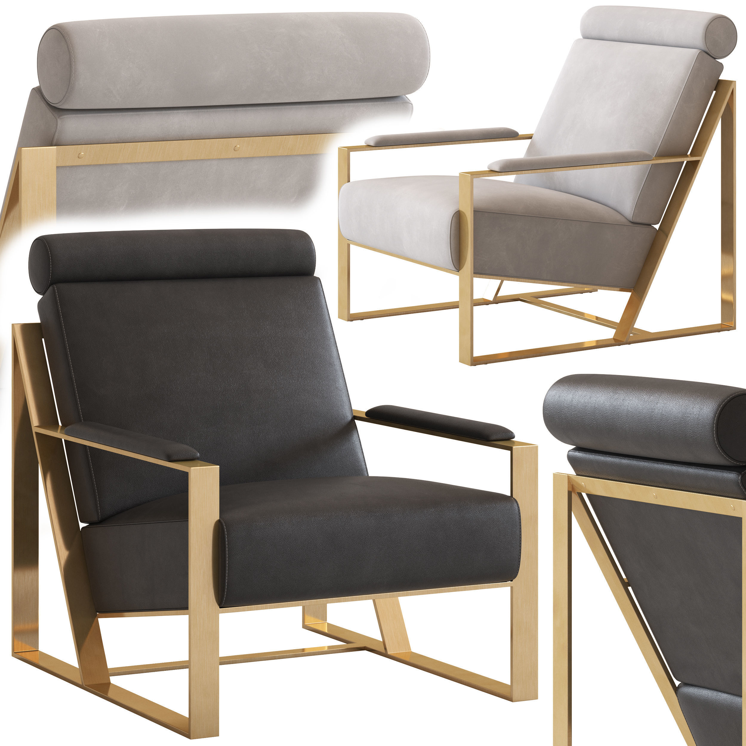 Coco Republic Brussels Reading Chair 3D model MAX OBJ FBX