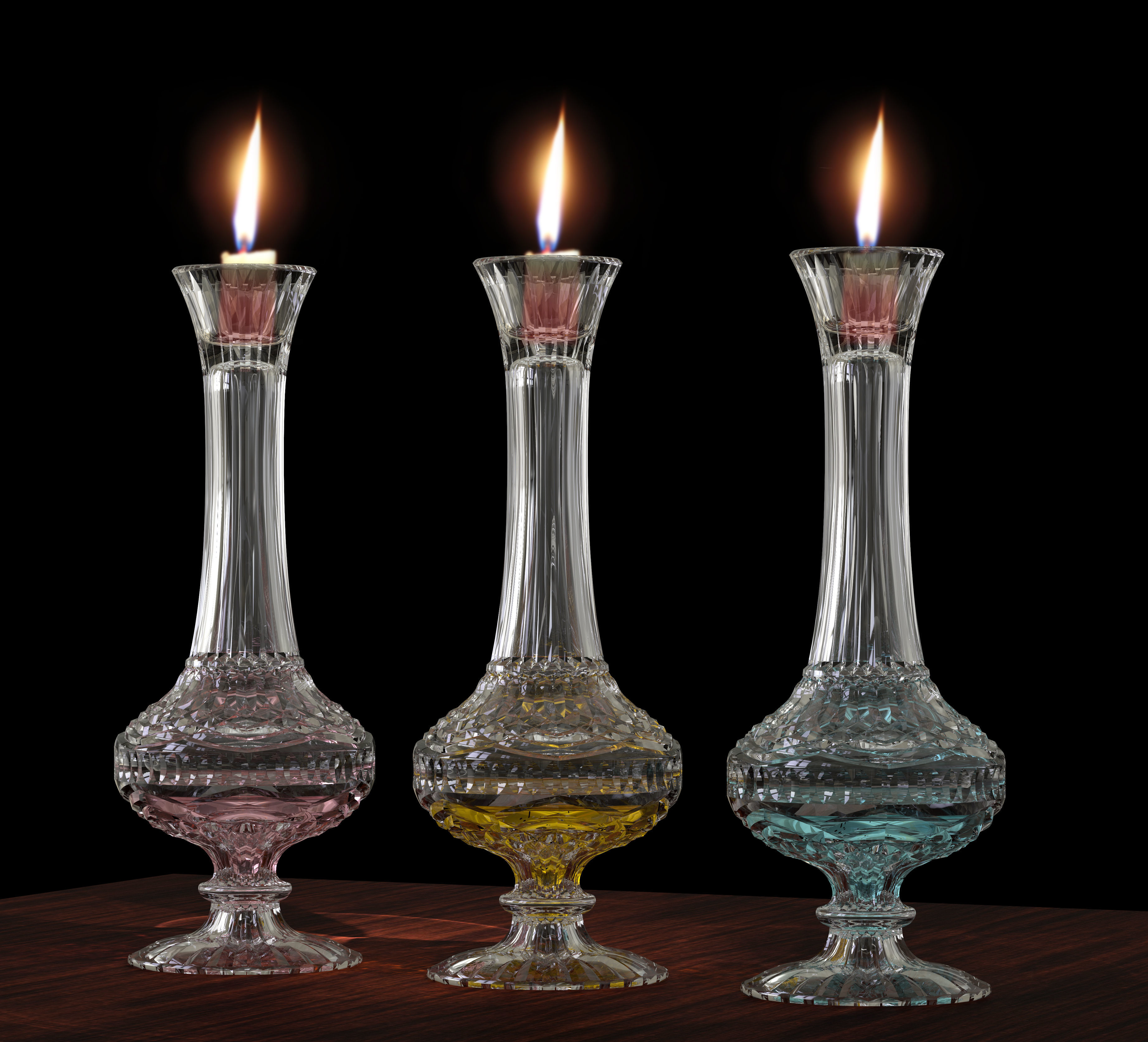 Candel hoder Crystal glass antique