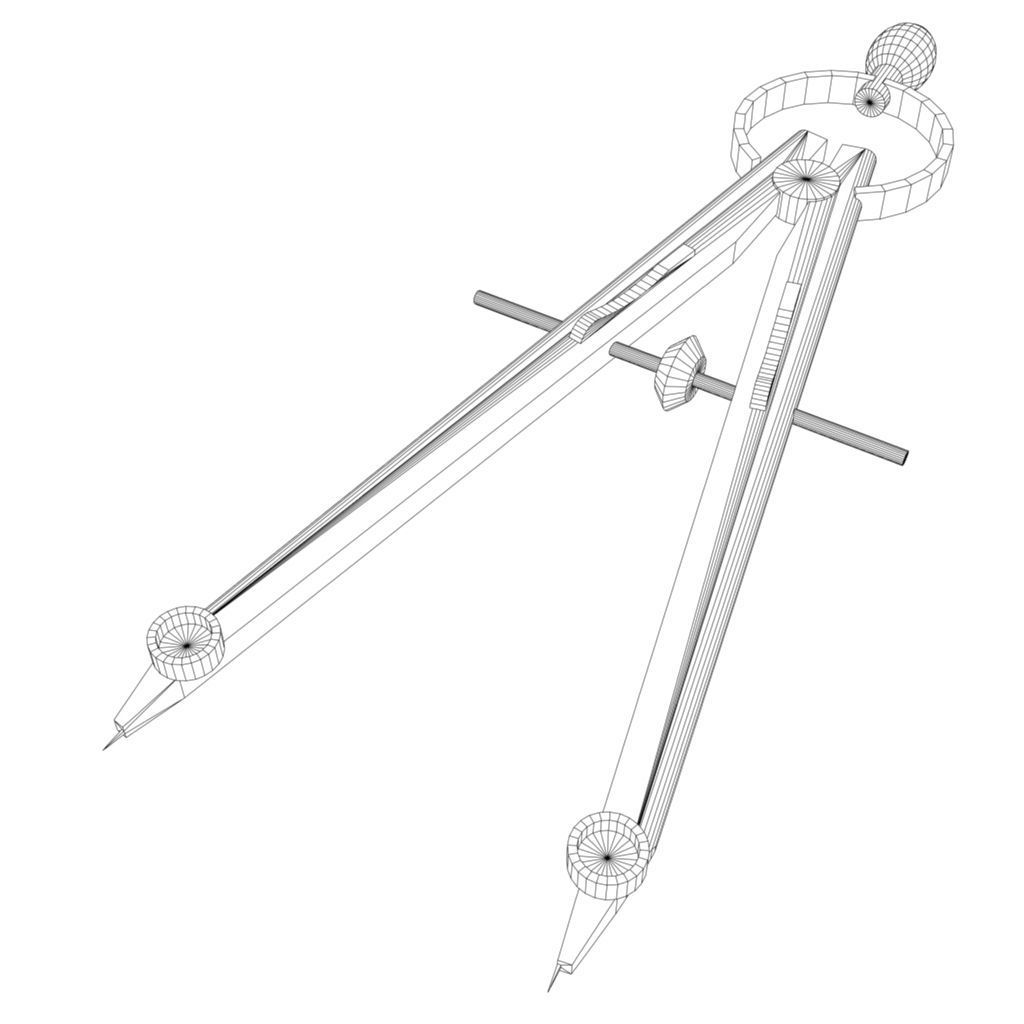 3D model drafting compass VR / AR / lowpoly CGTrader
