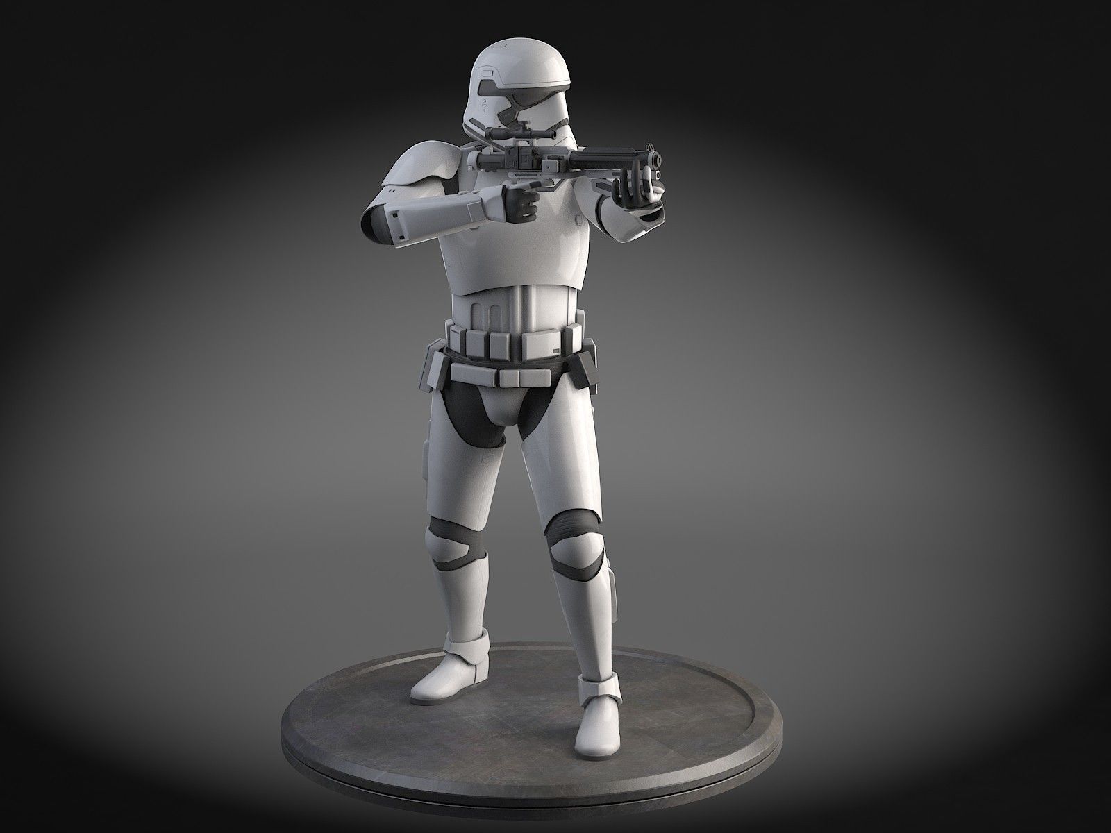 Star Wars First Order Stormtrooper Light 3D Model rigged