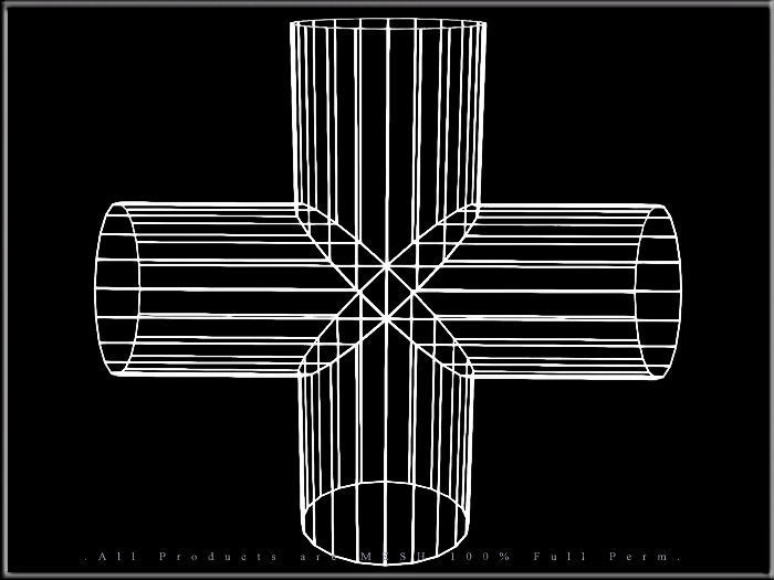 3D model Wire Pipe Cross Joint VR / AR / lowpoly CGTrader