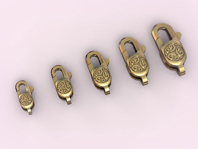 Locks for jewelry chains and bracelets 003 3D model 3D printable CGTrader