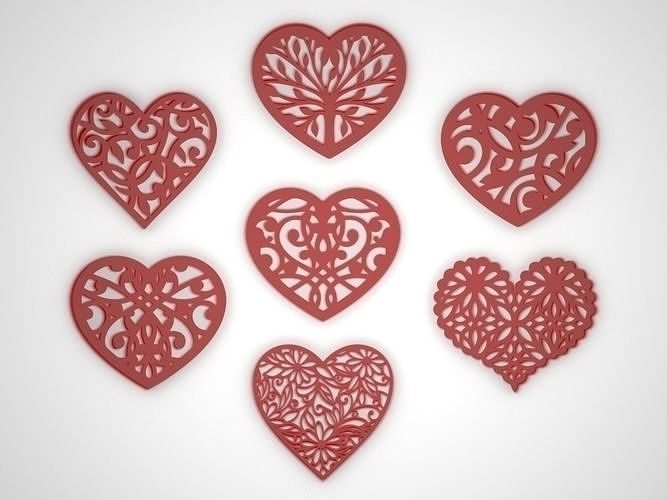 hearts 3D model 3D printable | CGTrader