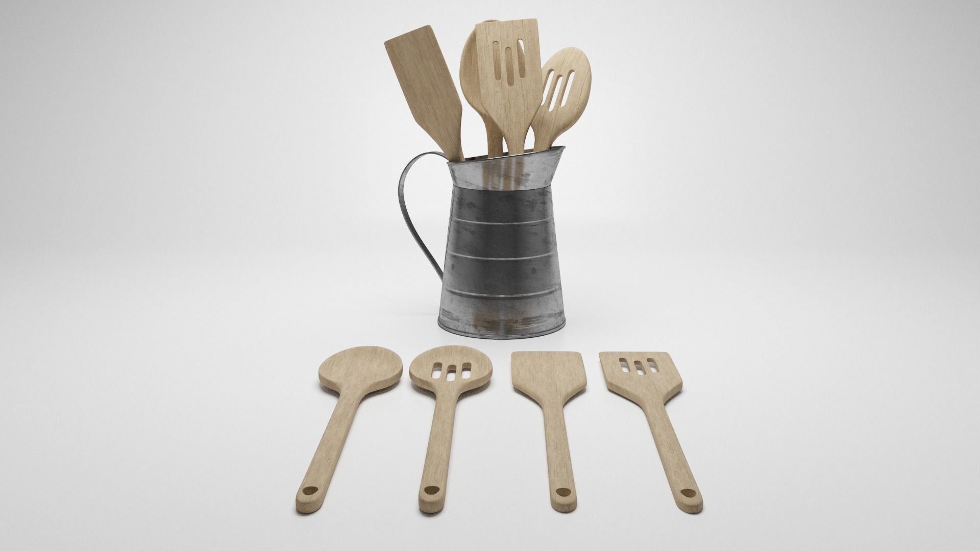 Wooden Utensils inside Jug
