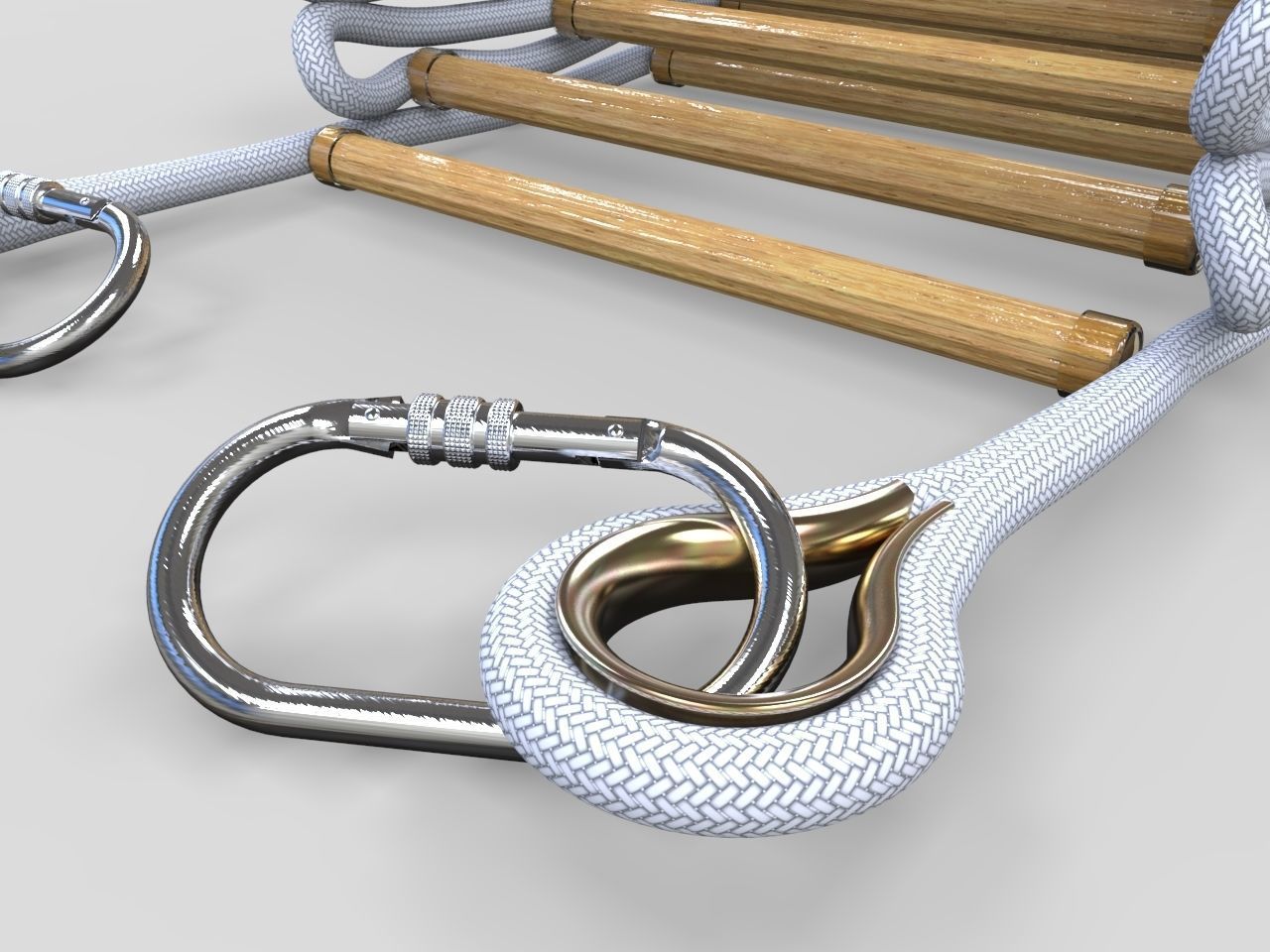 Folded Rope Ladder 3D model | CGTrader