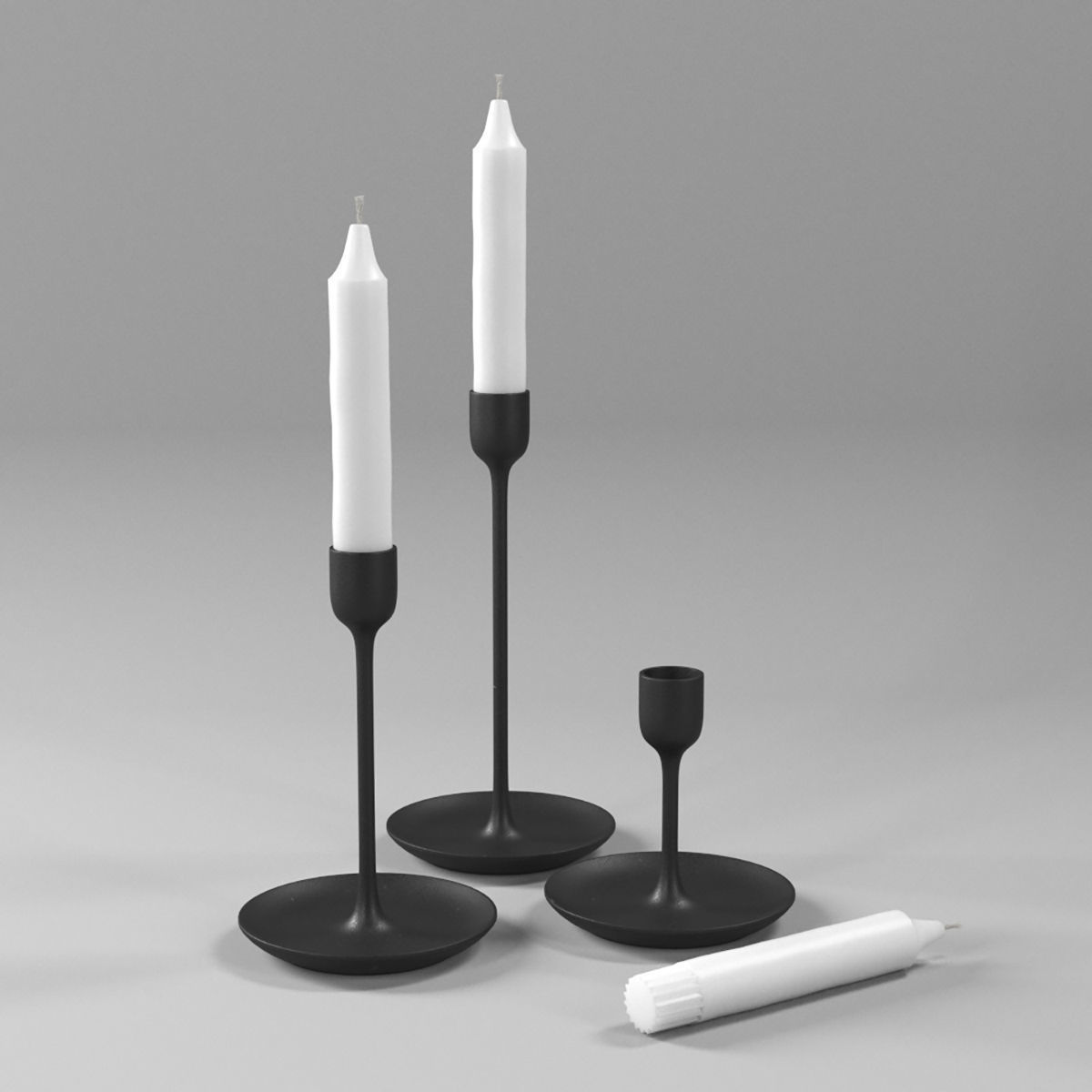 3D model ikea FULLTALIG candlestick and ikea JUBLA candle